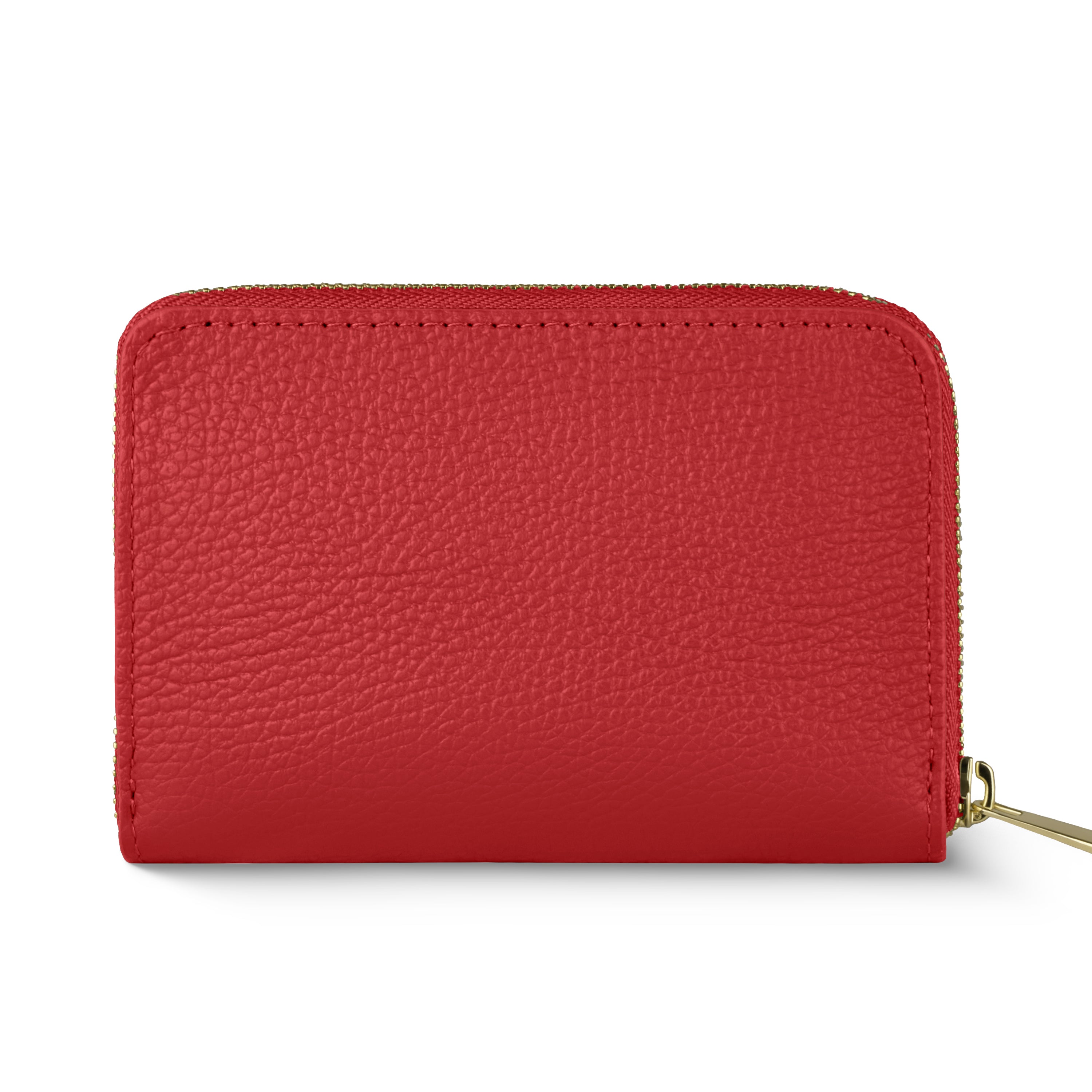Italian Genuine Calf Leather Zippered Card Wallet