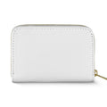 Slim Italian genuine calf leather zippered wallet with 6 card slots