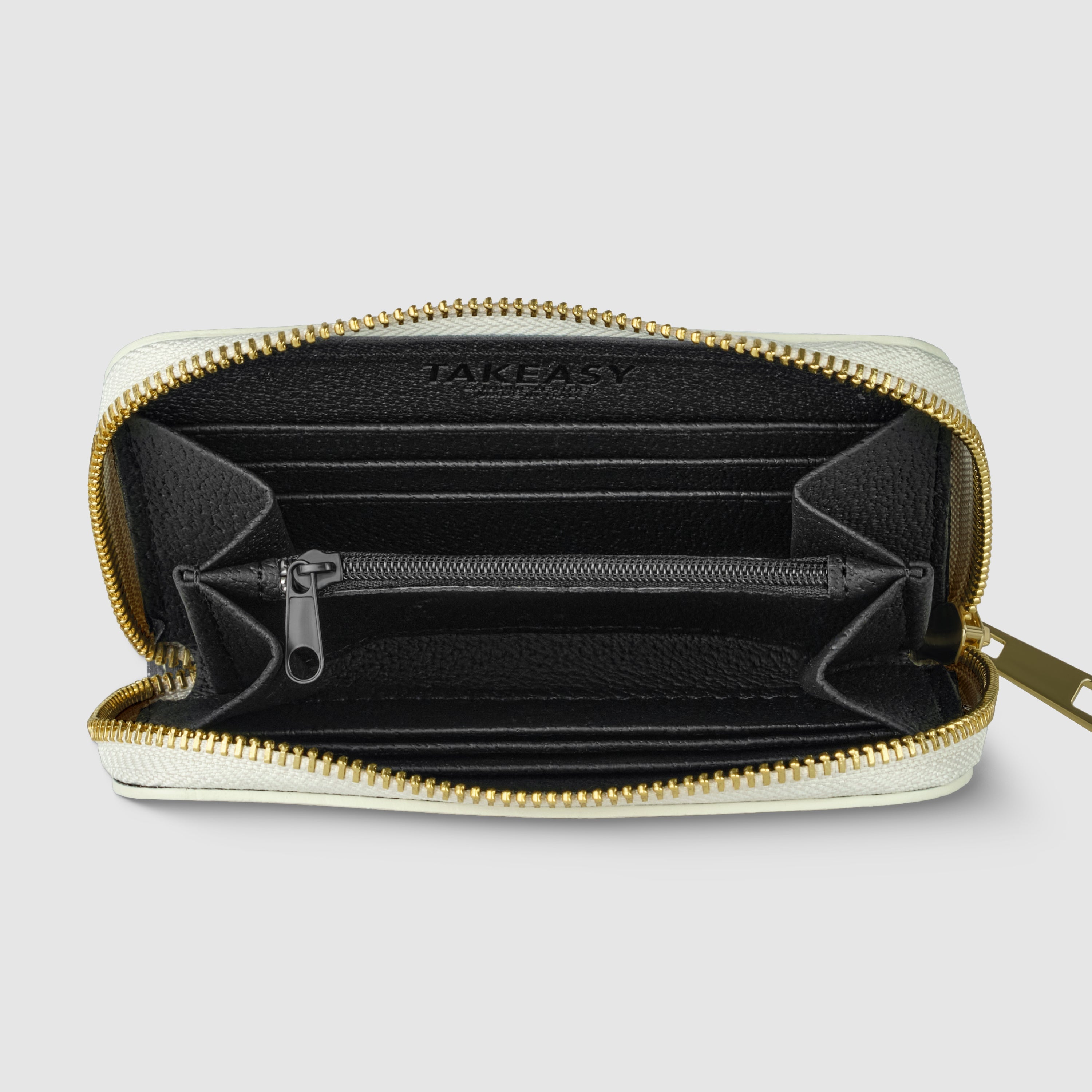 Italian Genuine Calf Leather Zippered Card Wallet
