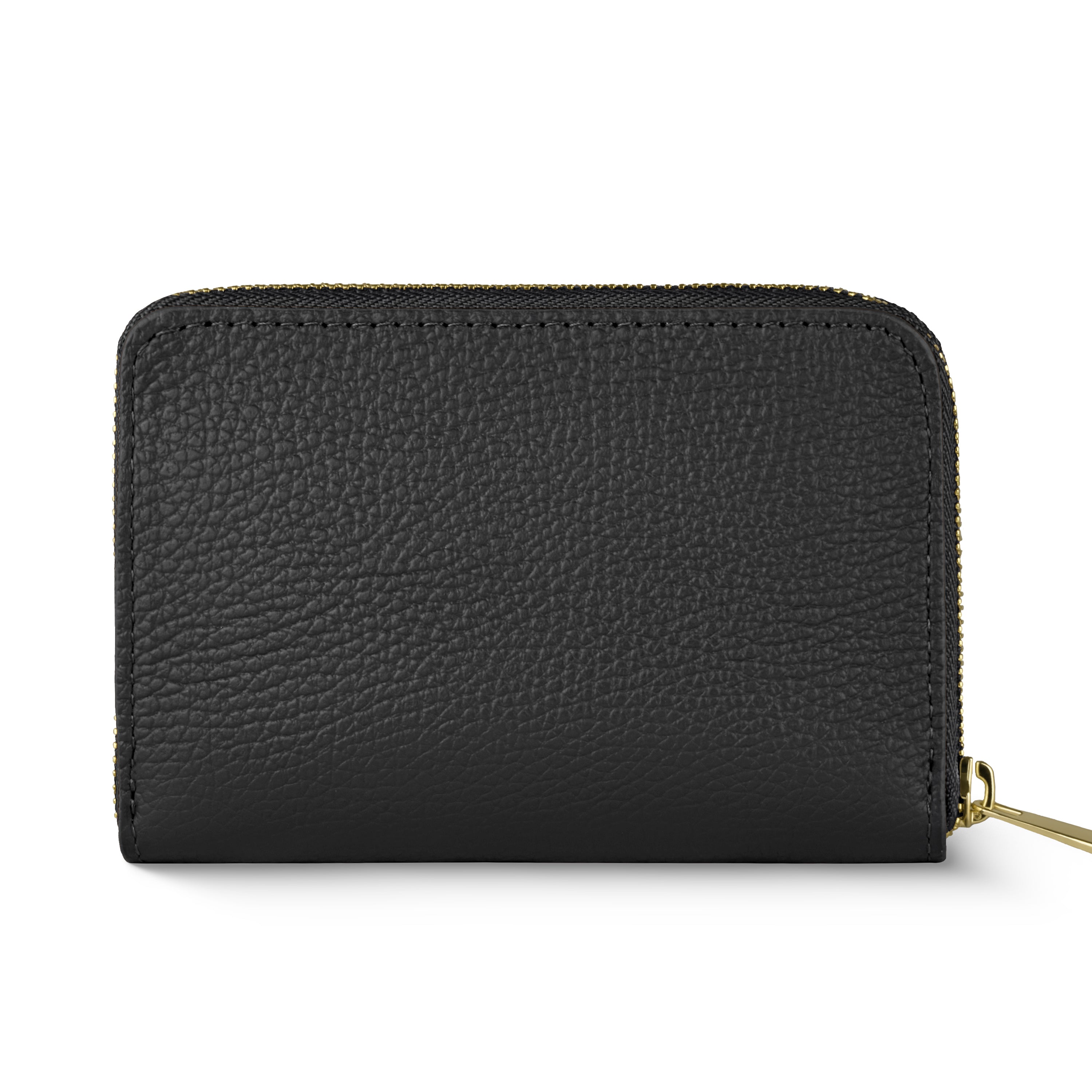 Italian Genuine Calf Leather Zippered Card Wallet