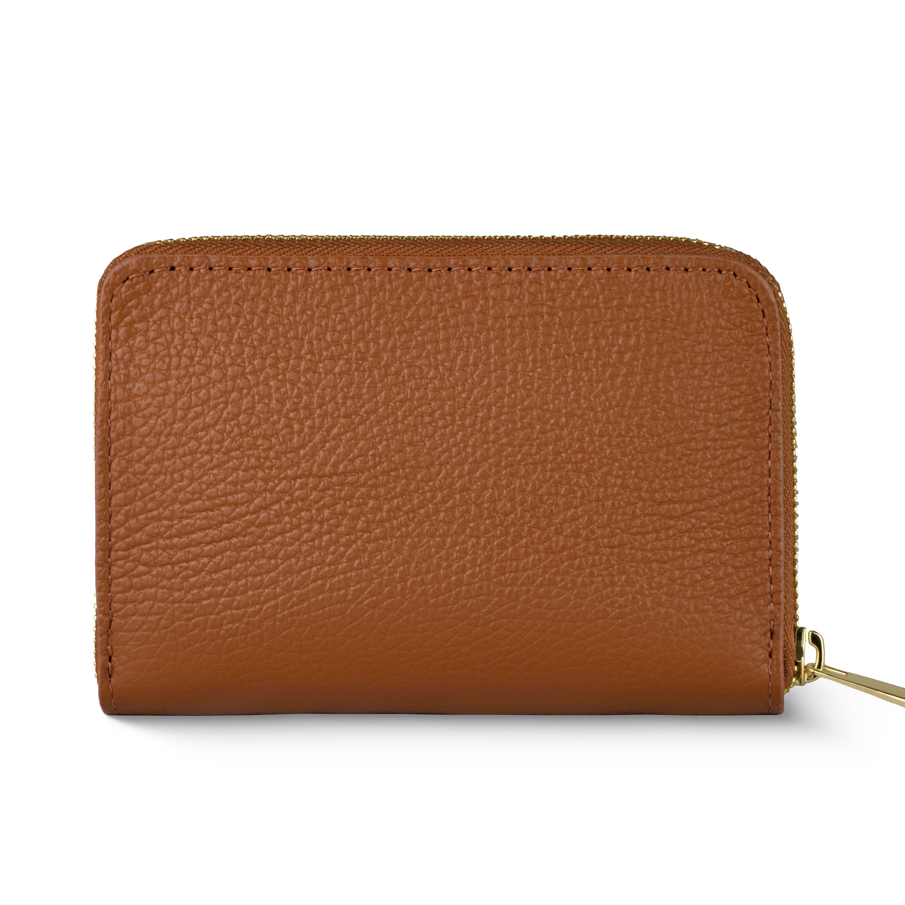 Italian Genuine Calf Leather Zippered Card Wallet