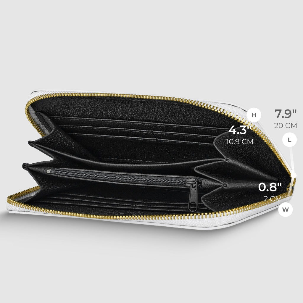 Italian Genuine Calf Leather Zip-Around Organizer Wallet