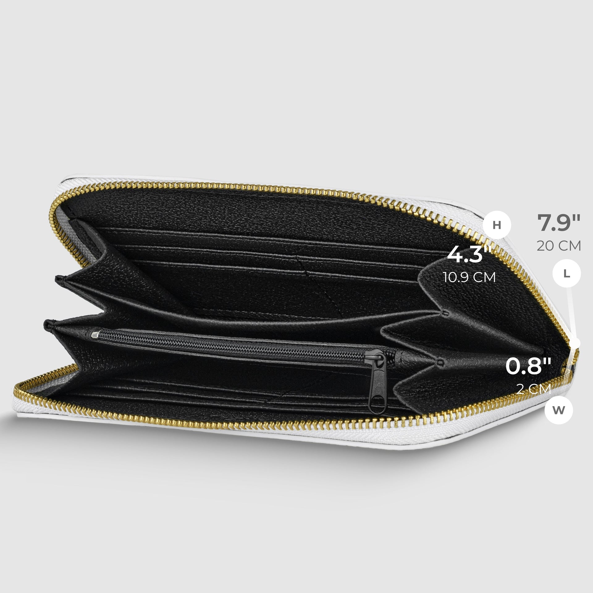 Italian Genuine Calf Leather Zip-Around Organizer Wallet