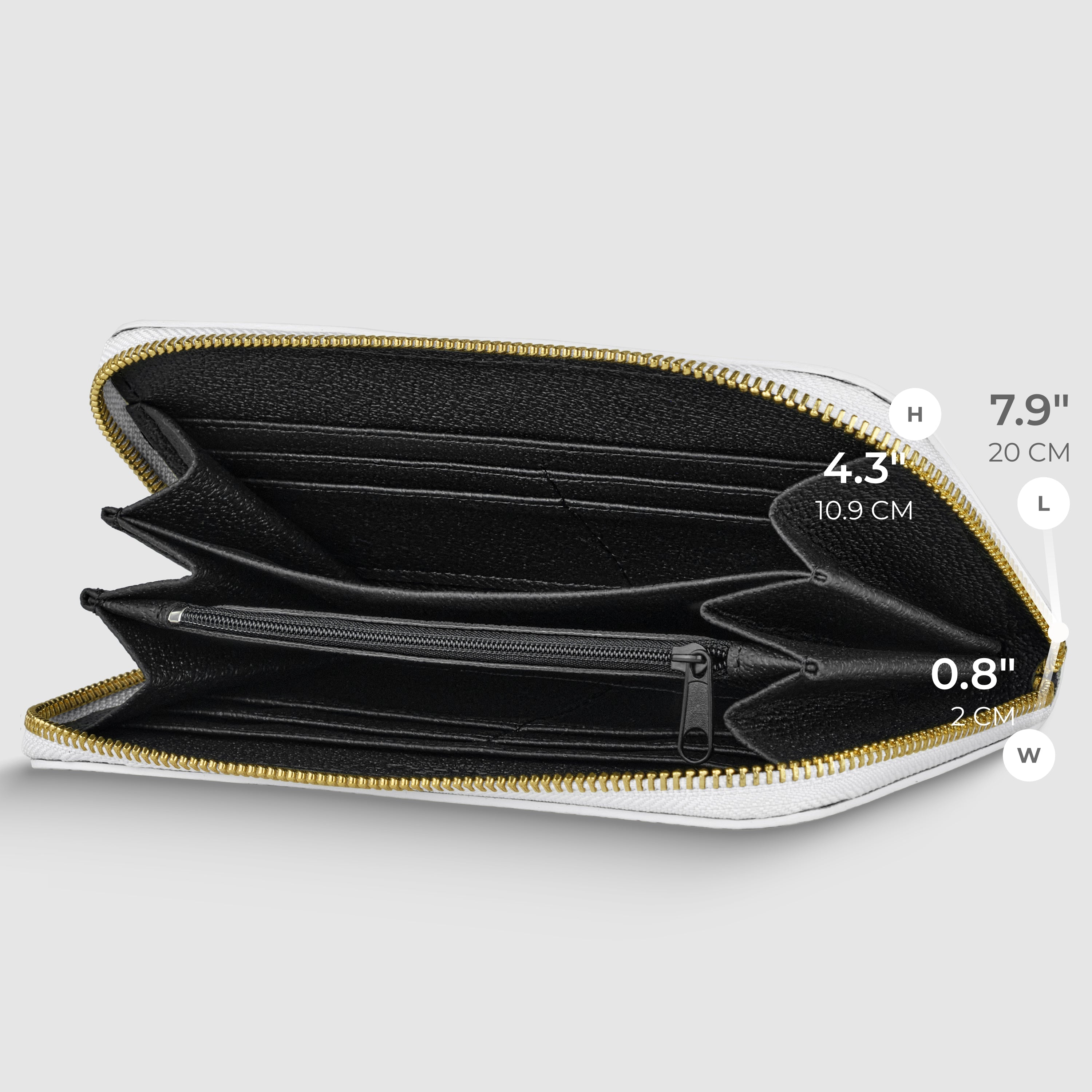 Italian Genuine Calf Leather Zip-Around Organizer Wallet
