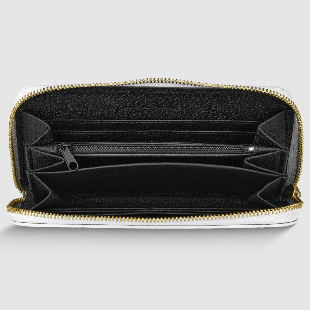 Italian Genuine Calf Leather Zip-Around Organizer Wallet