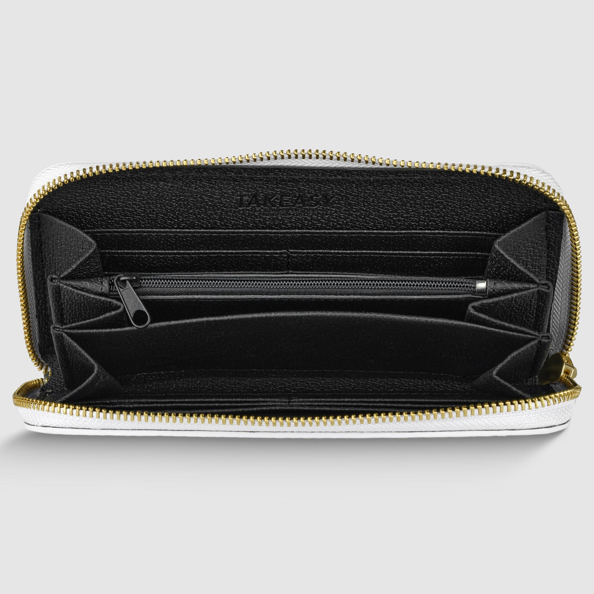 Italian Genuine Calf Leather Zip-Around Organizer Wallet