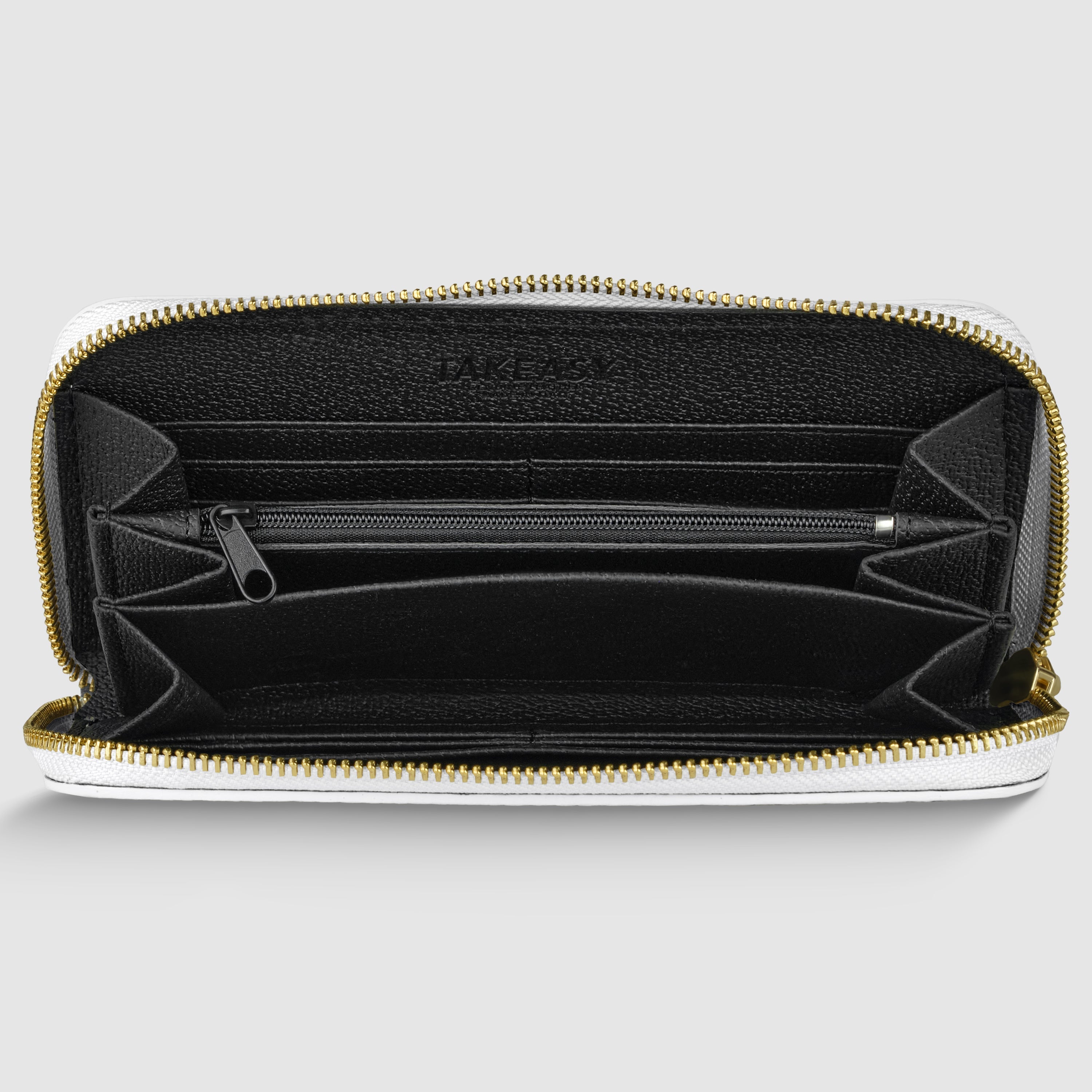 Italian Genuine Calf Leather Zip-Around Organizer Wallet