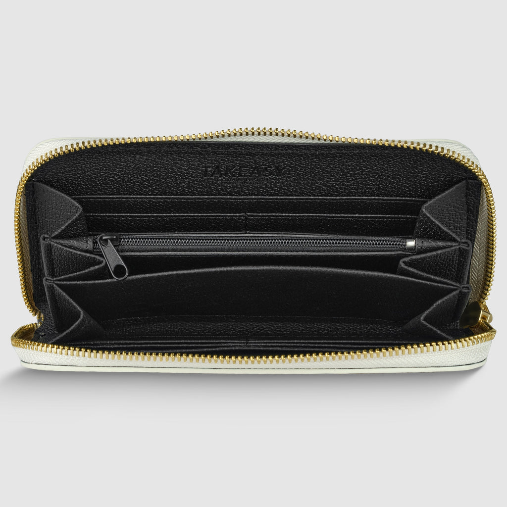 Italian Genuine Calf Leather Zip-Around Organizer Wallet