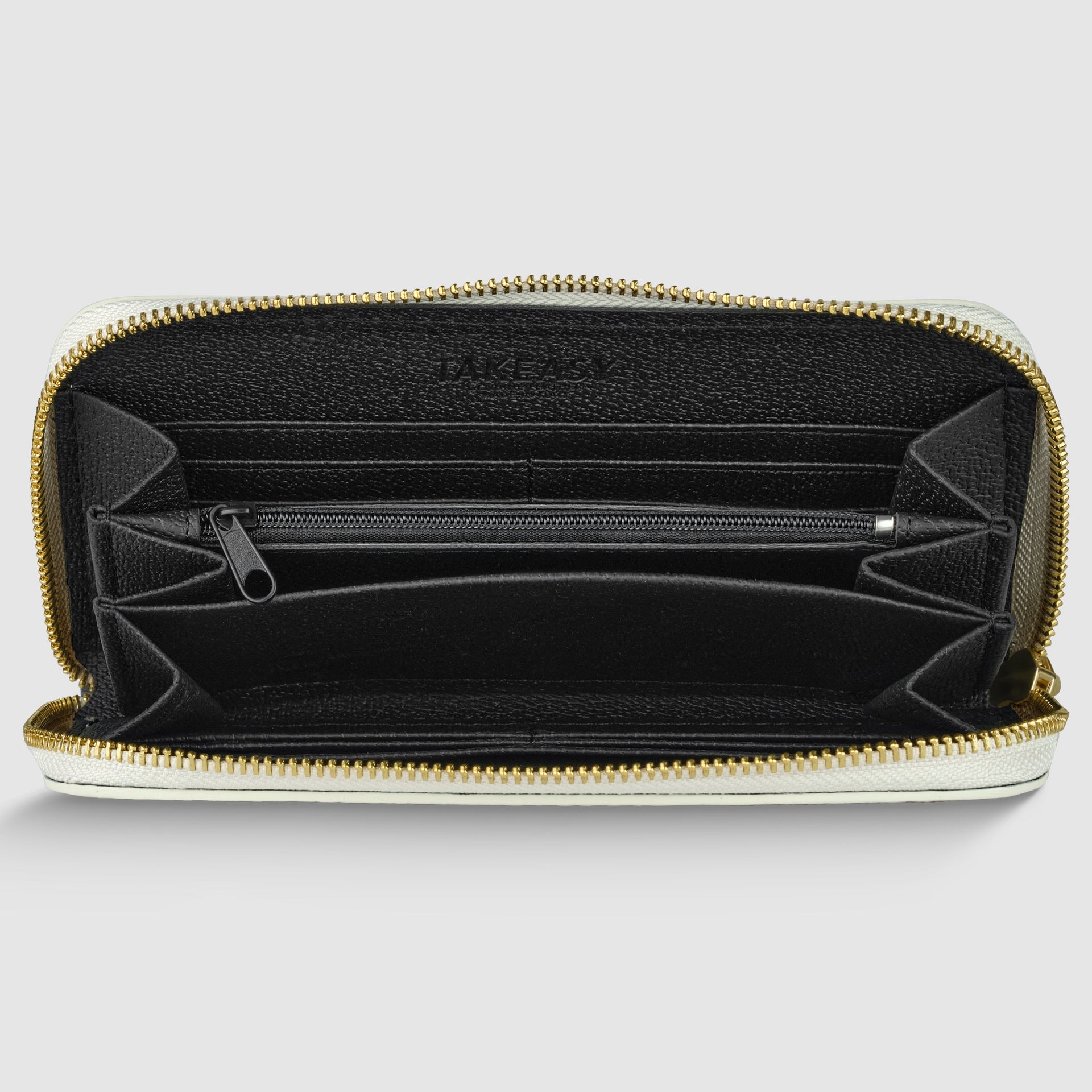 Italian Genuine Calf Leather Zip-Around Organizer Wallet