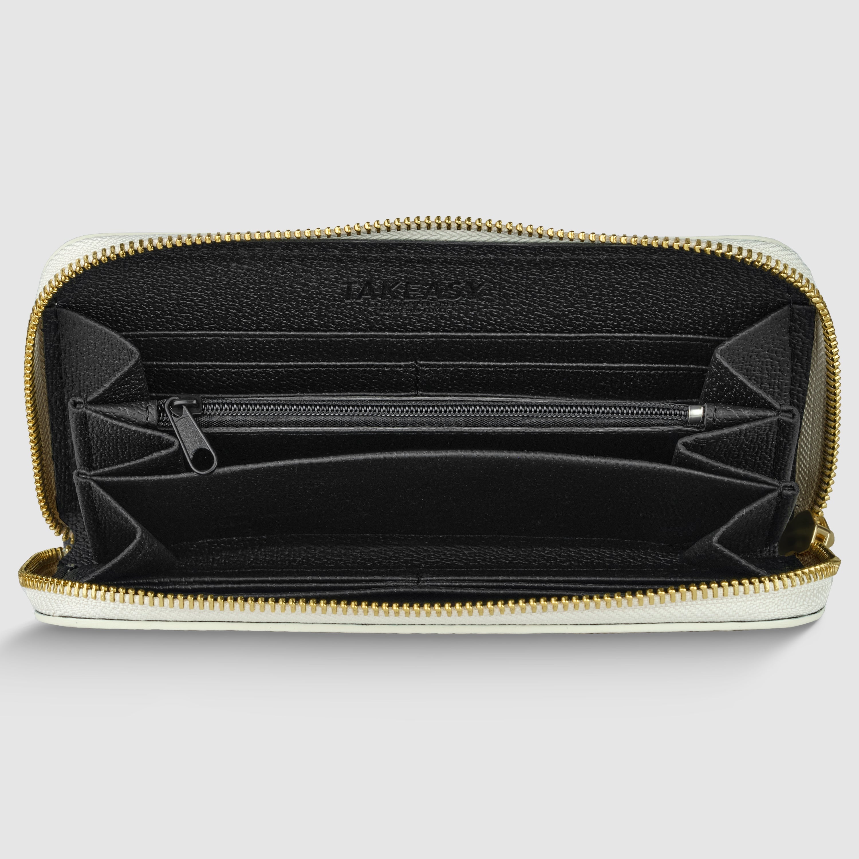 Italian Genuine Calf Leather Zip-Around Organizer Wallet
