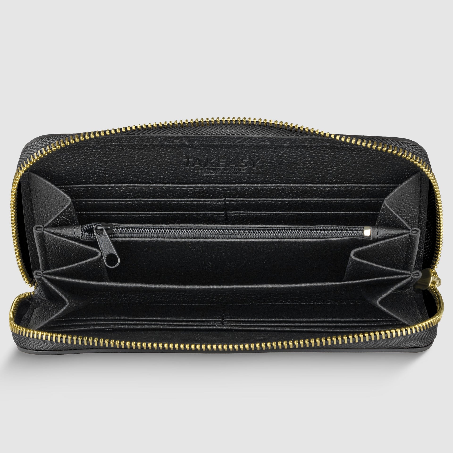 Italian Genuine Calf Leather Zip-Around Organizer Wallet