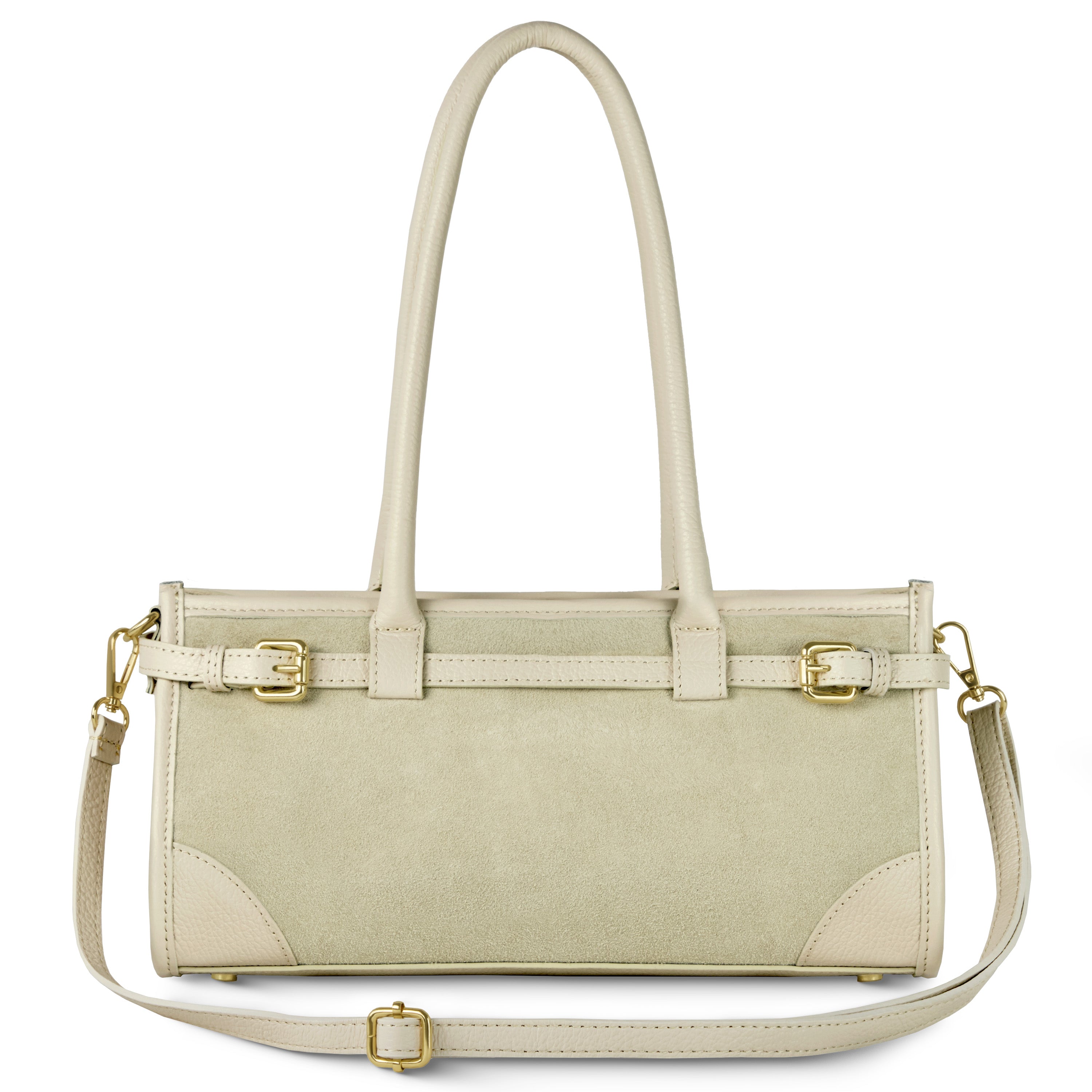 Italian Genuine Suede & Calf Leather Shoulder Bag