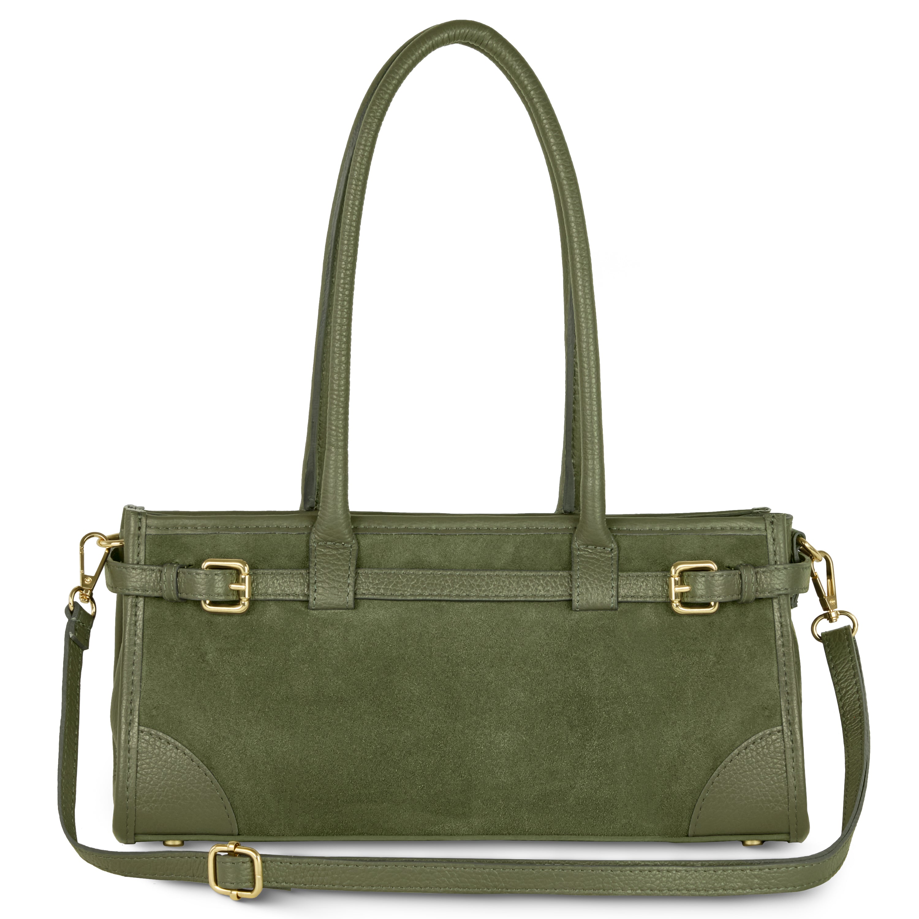 Italian Genuine Suede & Calf Leather Shoulder Bag