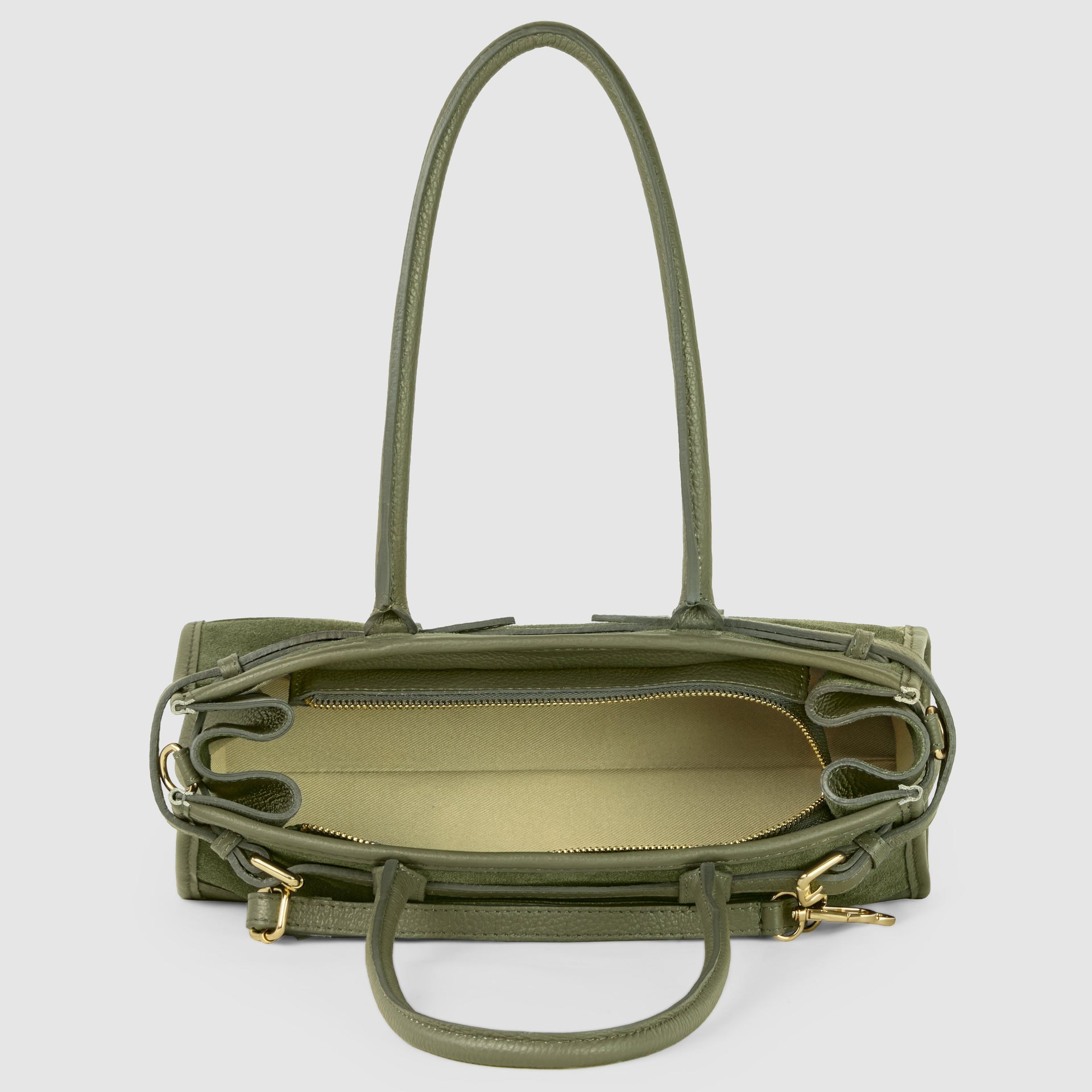 Italian Genuine Suede & Calf Leather Shoulder Bag