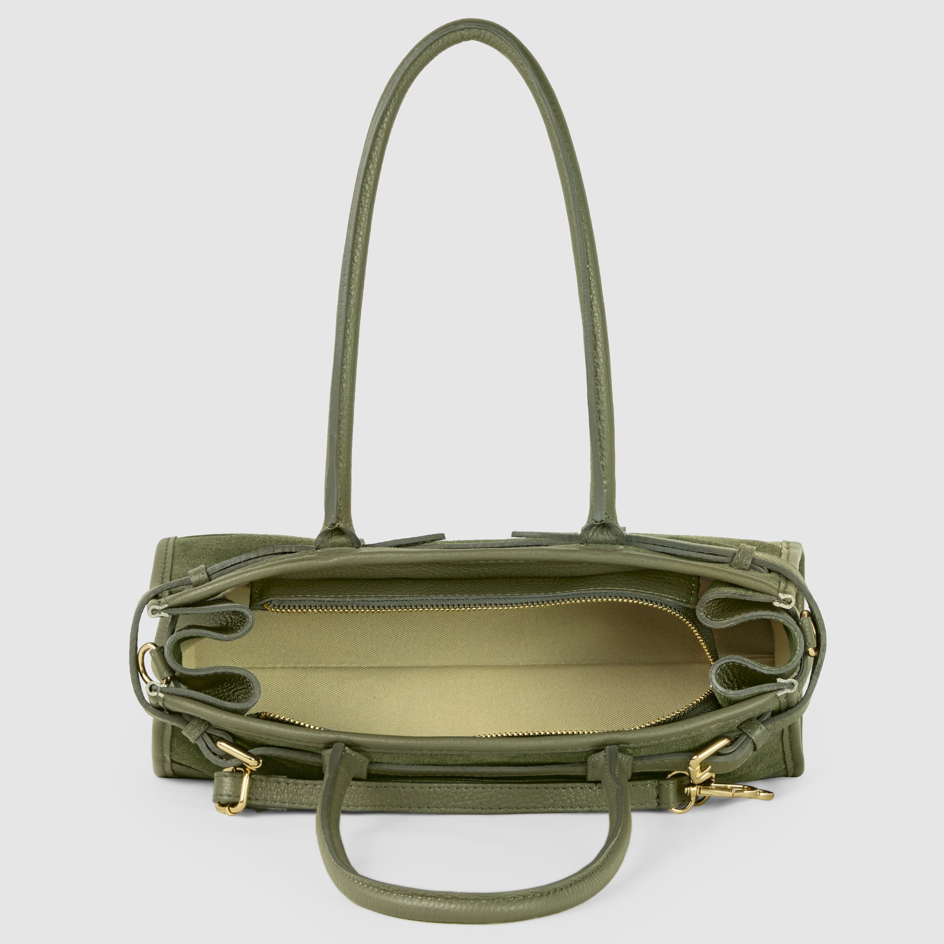 Italian Genuine Suede & Calf Leather Shoulder Bag