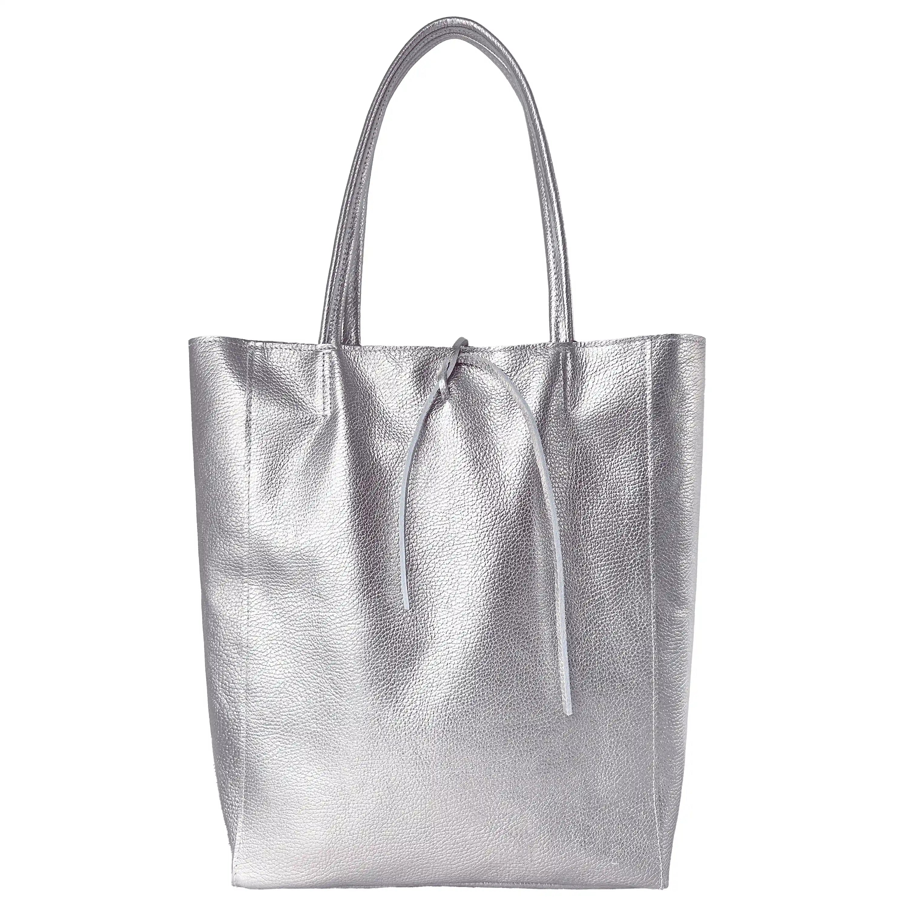 Gold Metallic Calf Leather Tote Bag – Large Italian Carryall