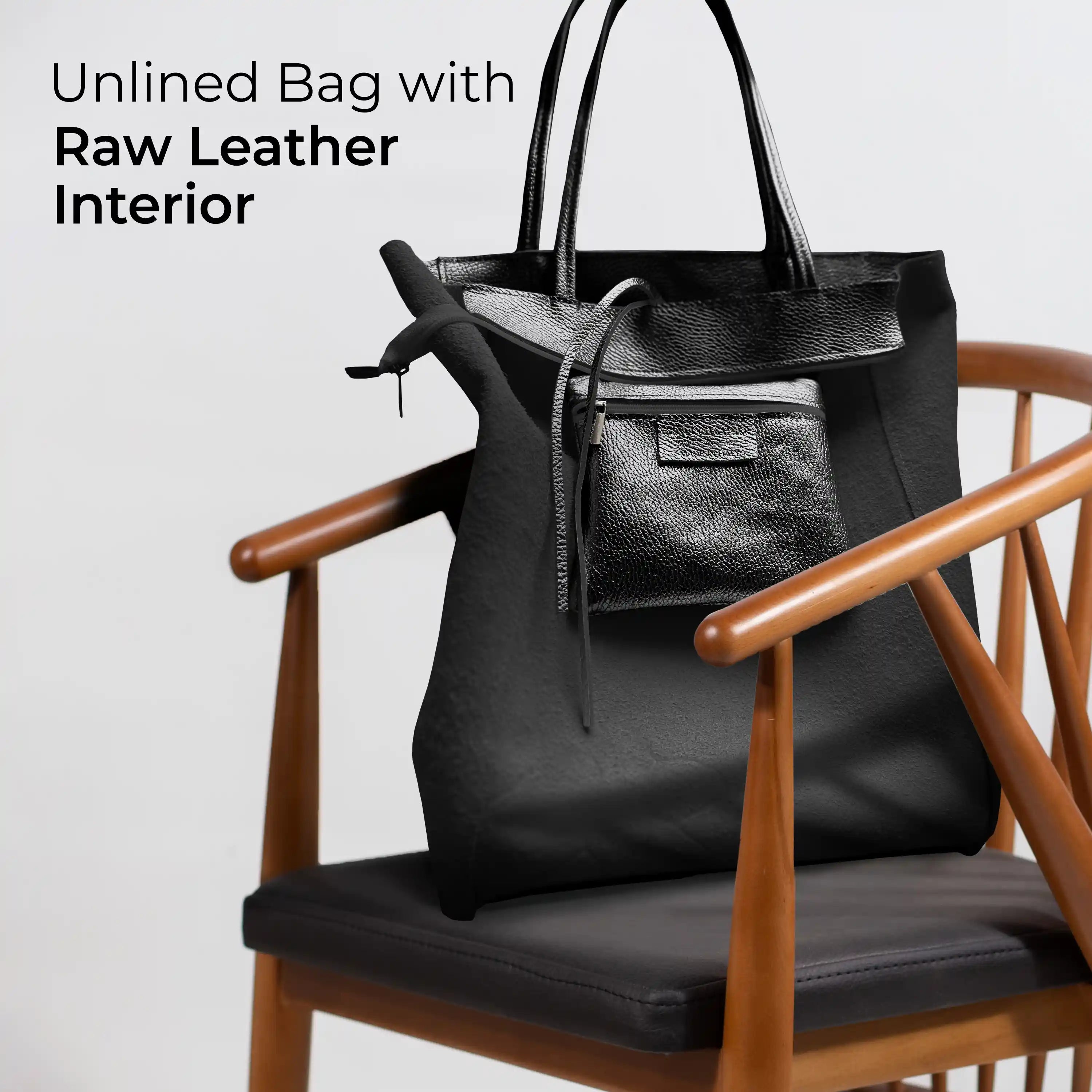 Gold Metallic Calf Leather Tote Bag – Large Italian Carryall