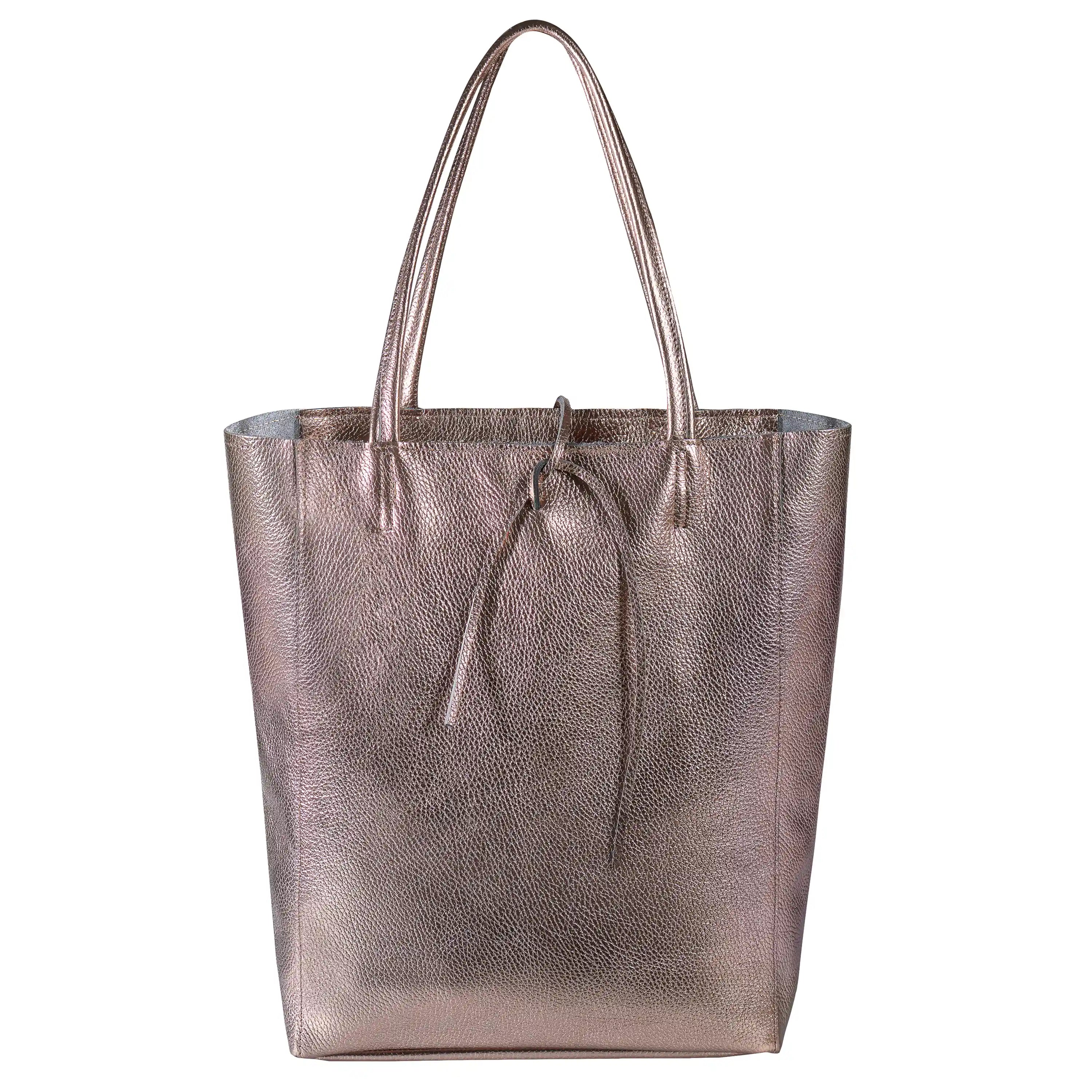 Gold Metallic Calf Leather Tote Bag – Large Italian Carryall