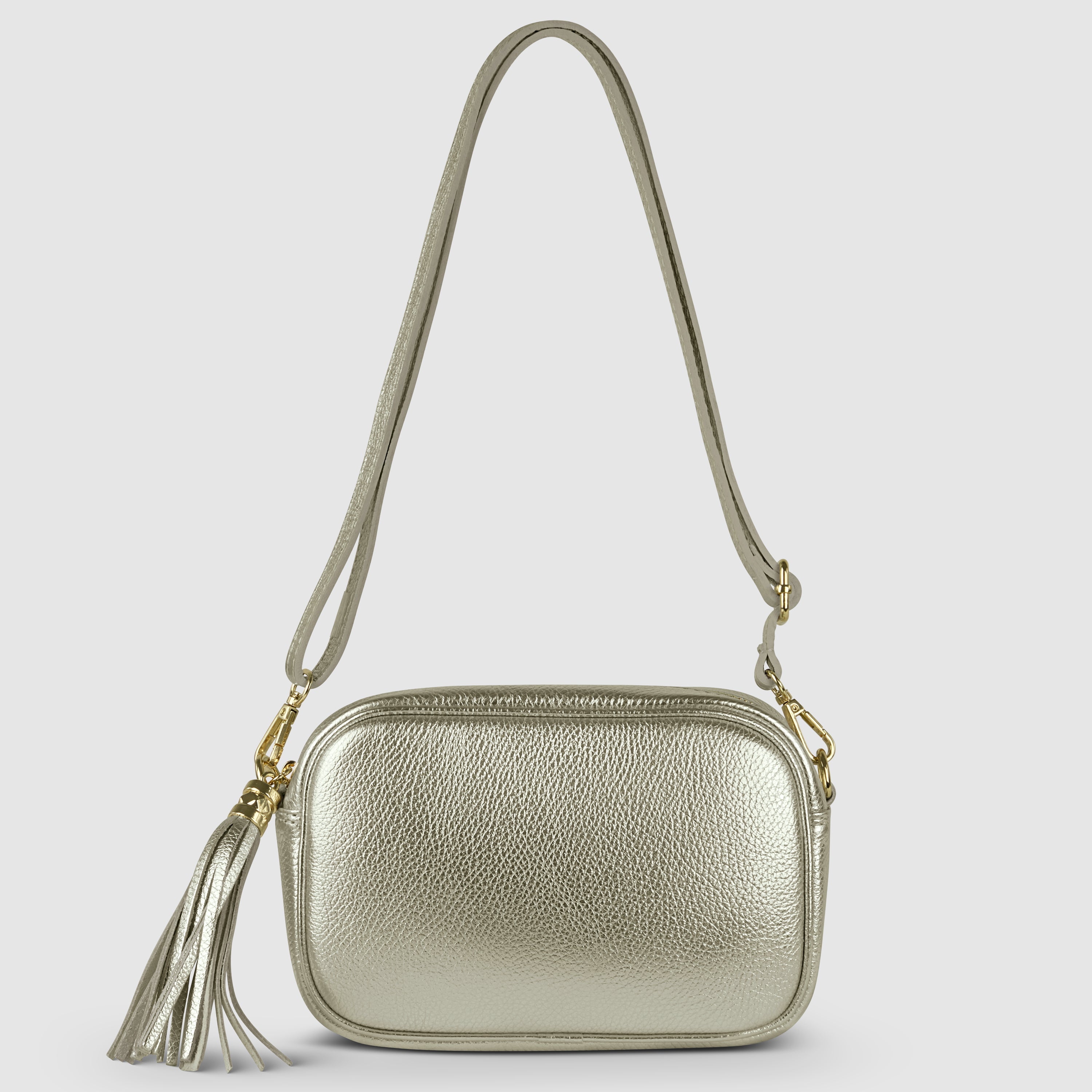 Italian Metallic Calf Leather Small Crossbody Purse