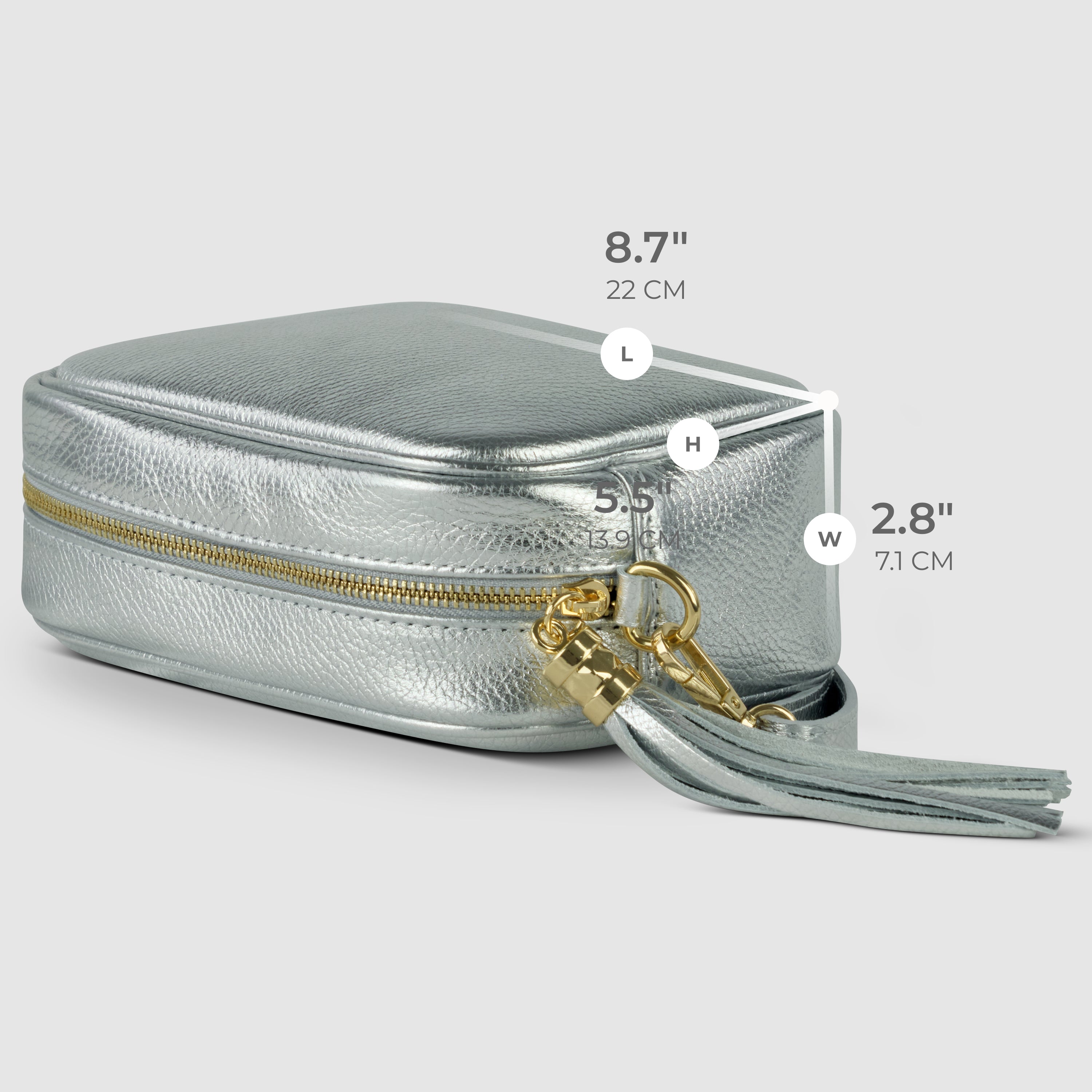 Italian Metallic Calf Leather Small Crossbody Purse