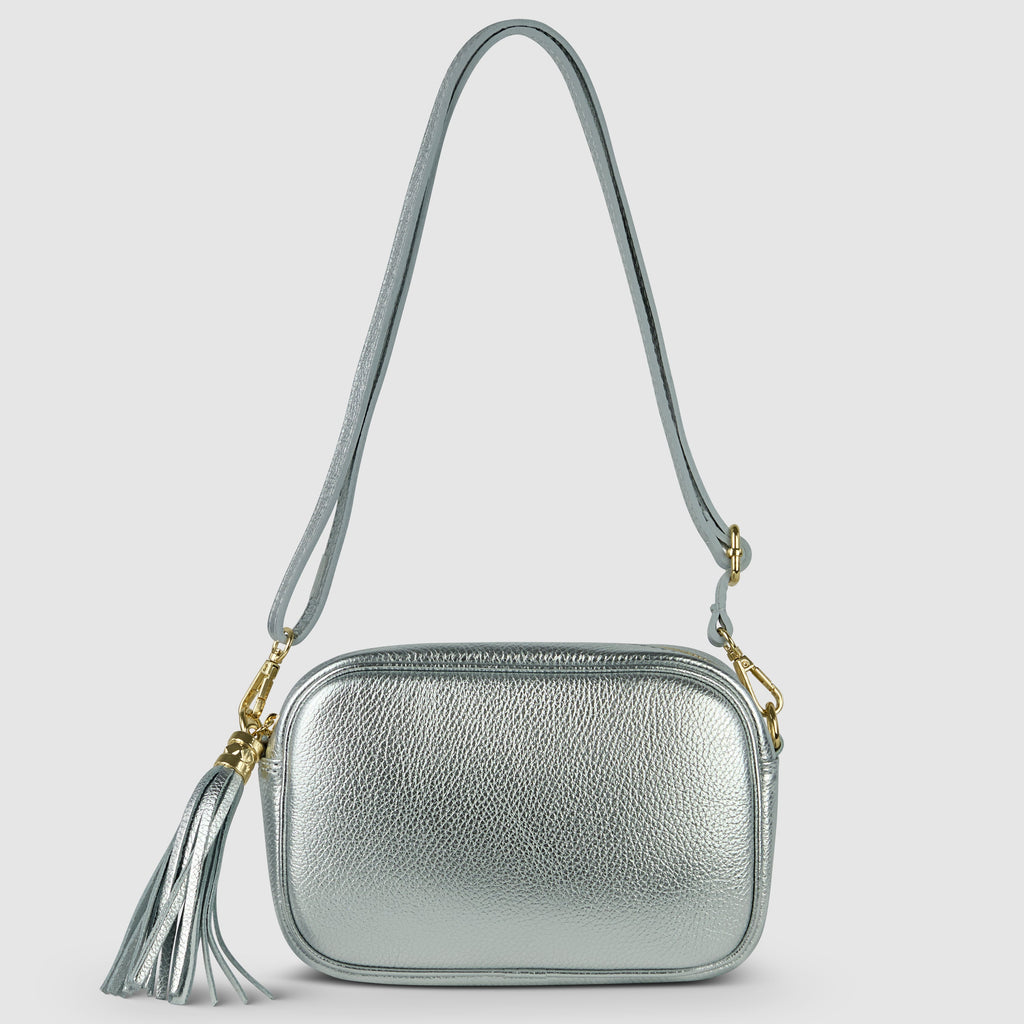 Italian Metallic Calf Leather Small Crossbody Purse