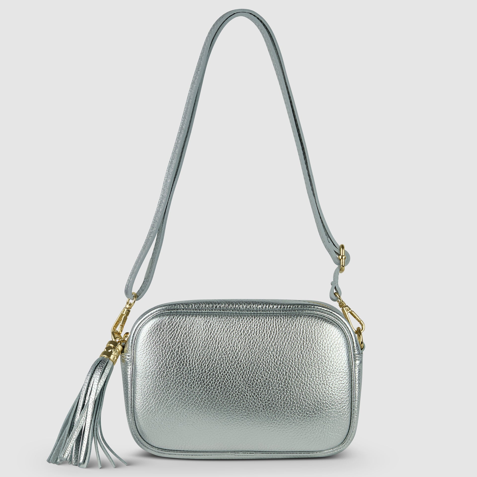 Italian Metallic Calf Leather Small Crossbody Purse