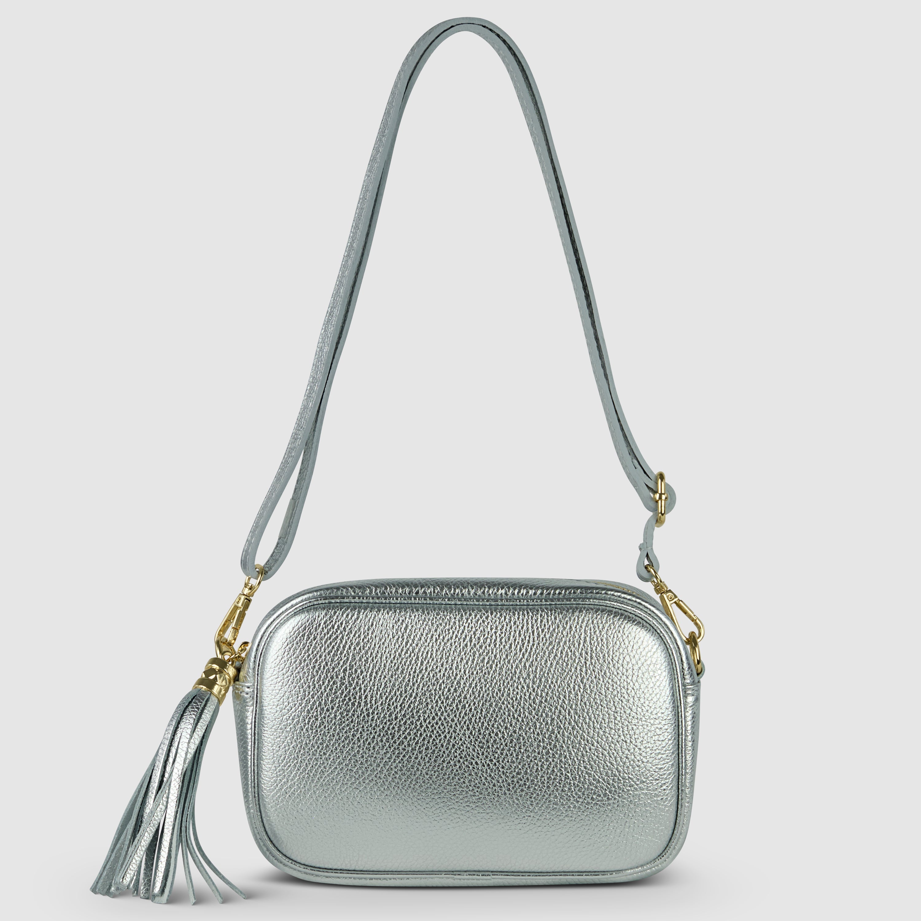 Italian Metallic Calf Leather Small Crossbody Purse