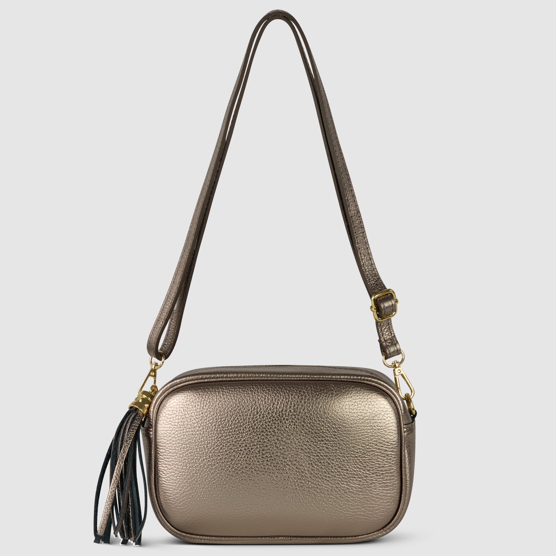 Italian Metallic Calf Leather Small Crossbody Purse