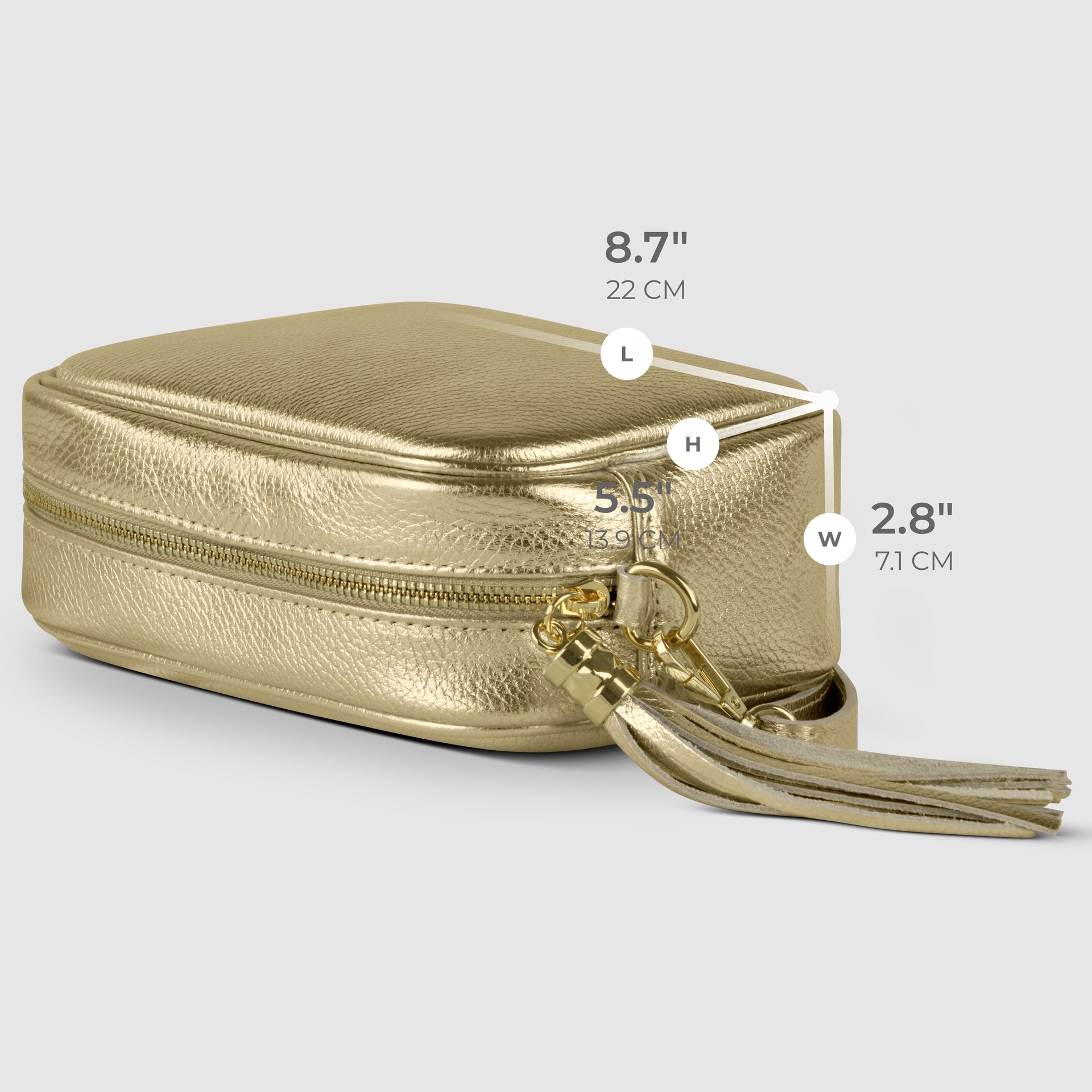 Italian Metallic Calf Leather Small Crossbody Purse