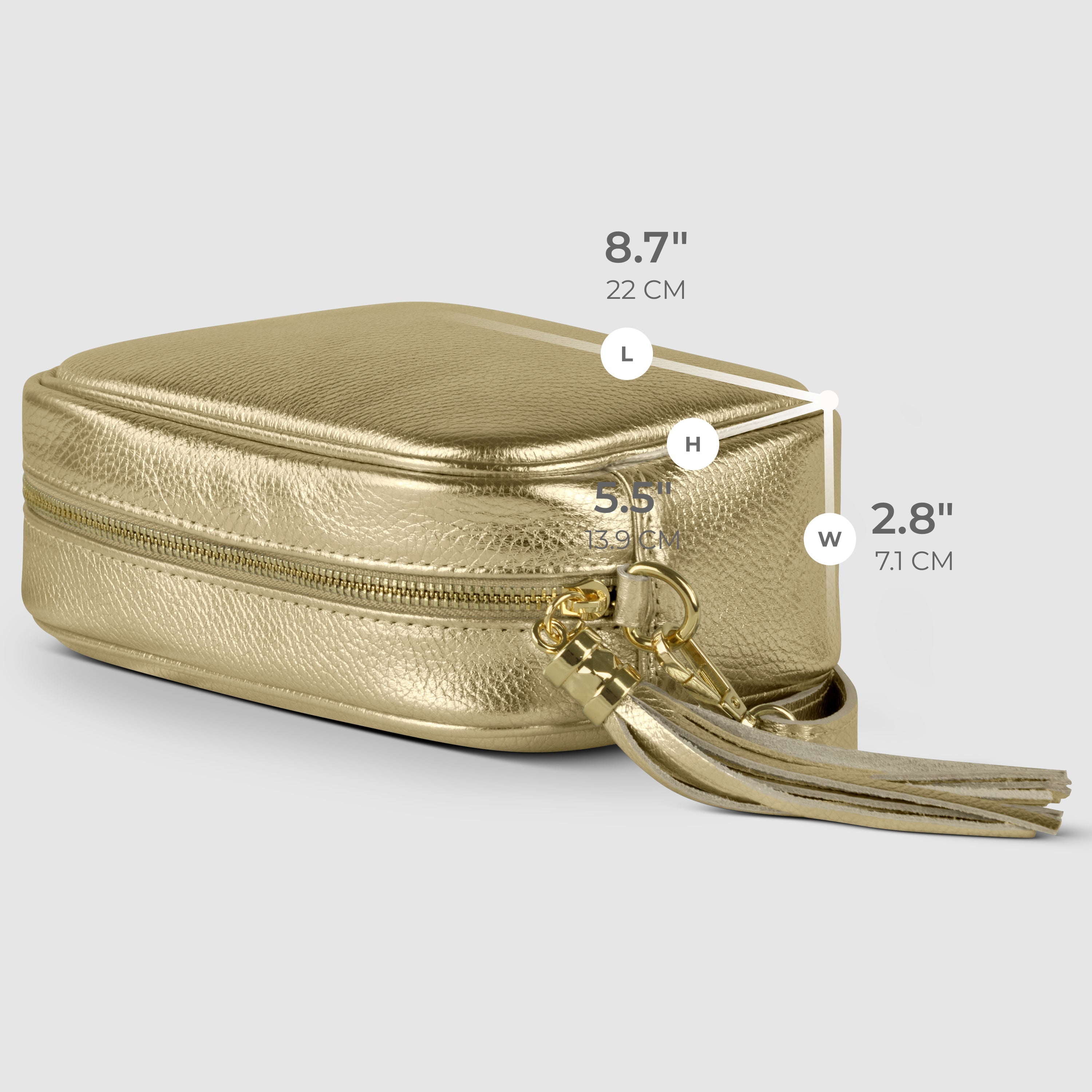 Italian Metallic Calf Leather Small Crossbody Purse