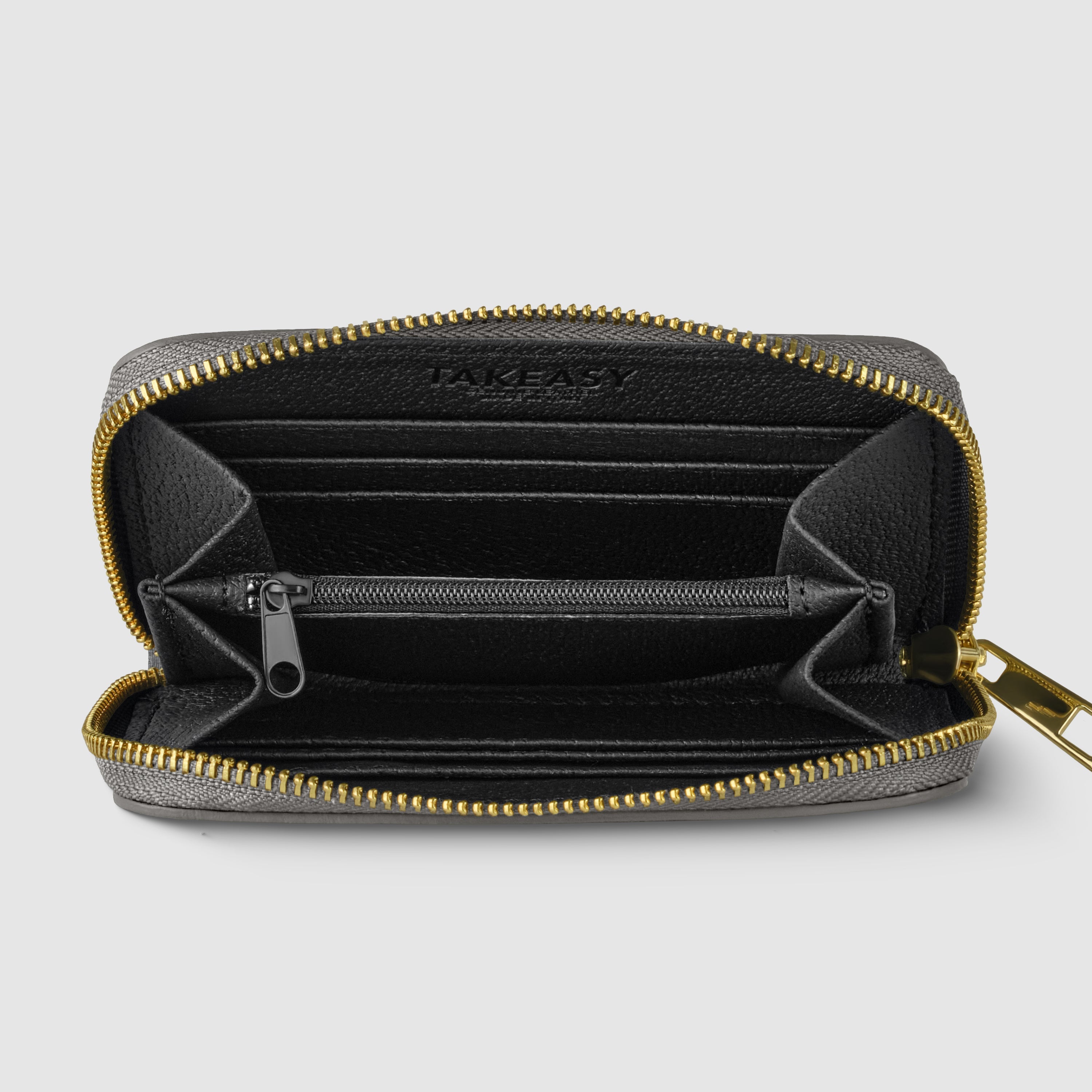 Italian Genuine Metallic Calf Leather Zip Wallet