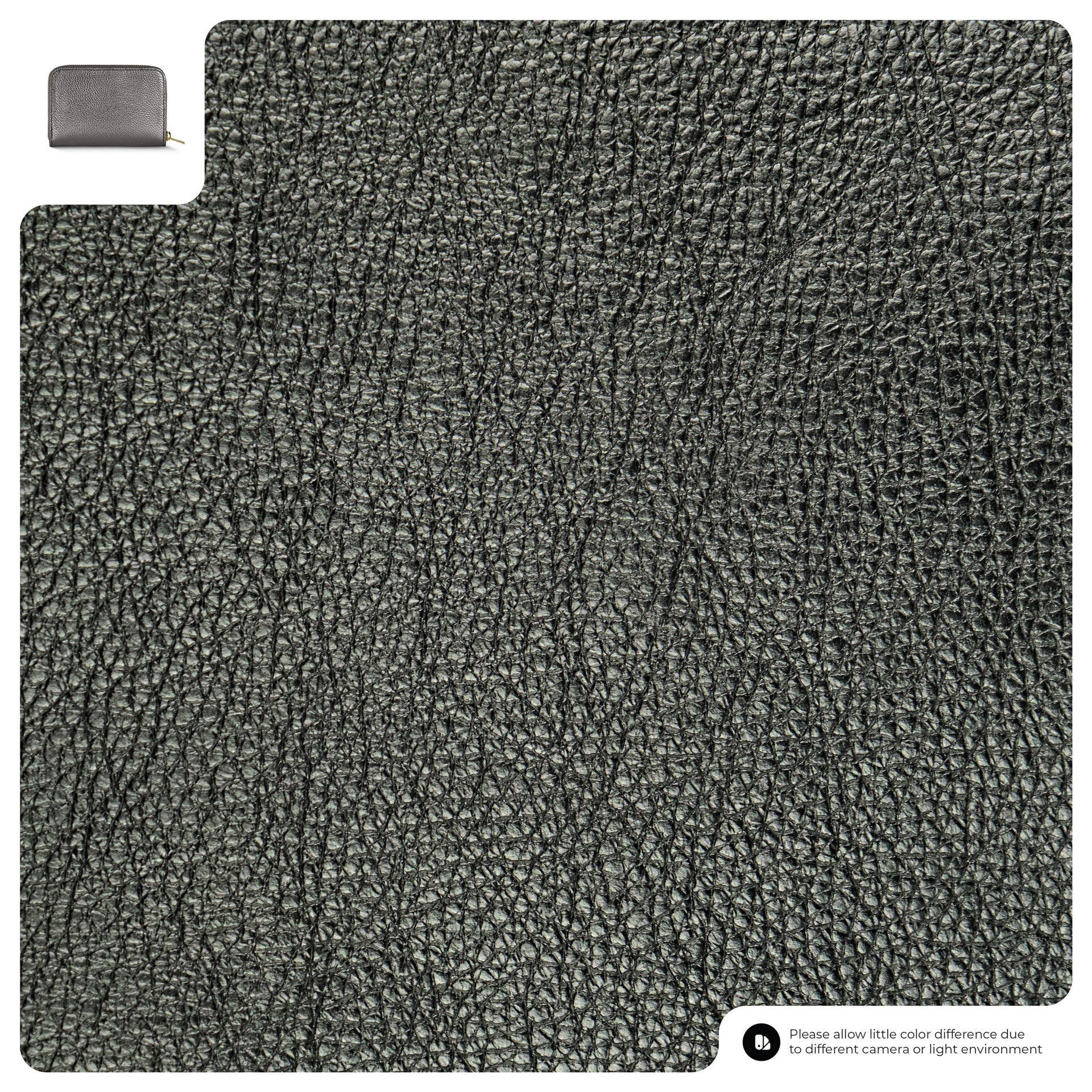 Italian Genuine Metallic Calf Leather Zip Wallet