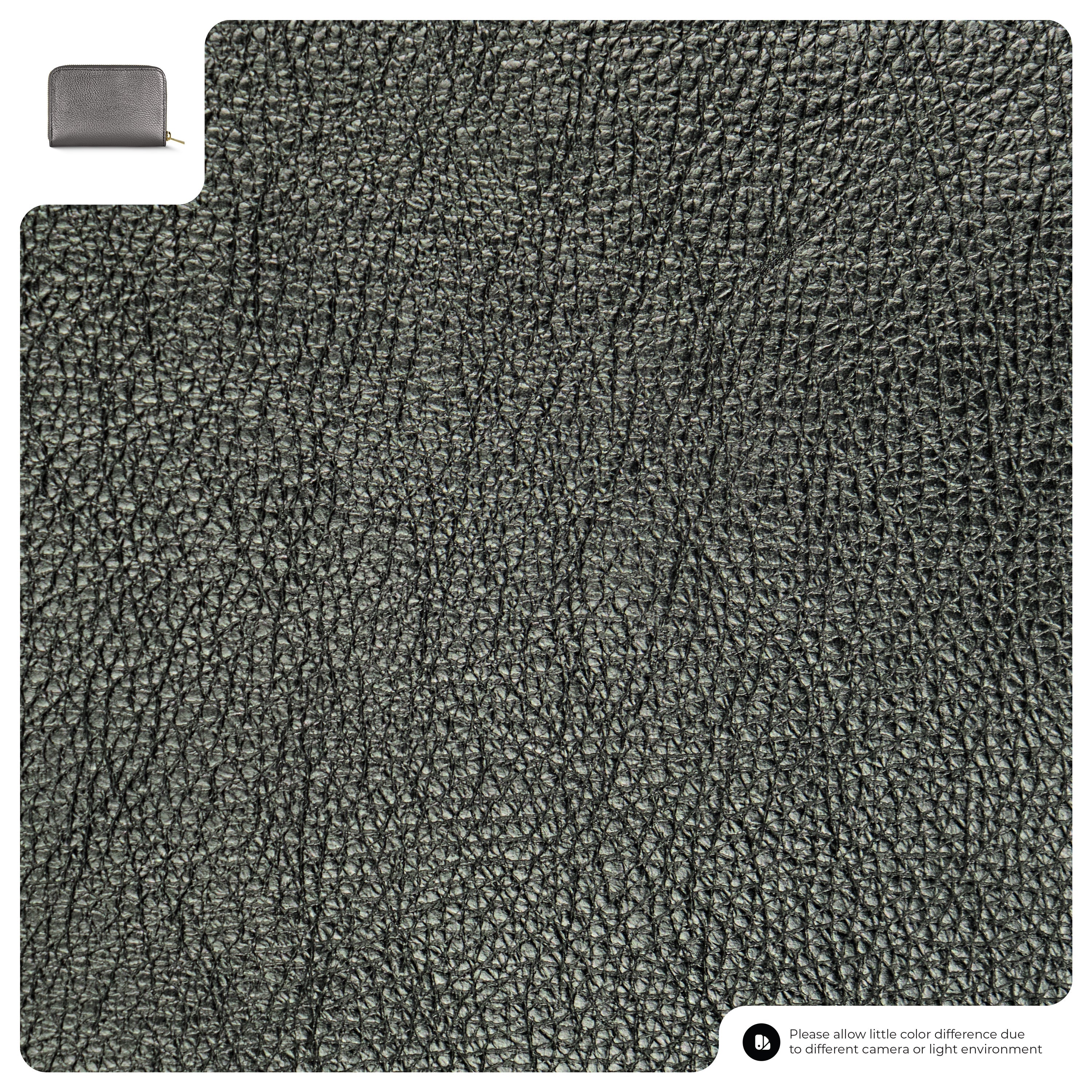 Italian Genuine Metallic Calf Leather Zip Wallet