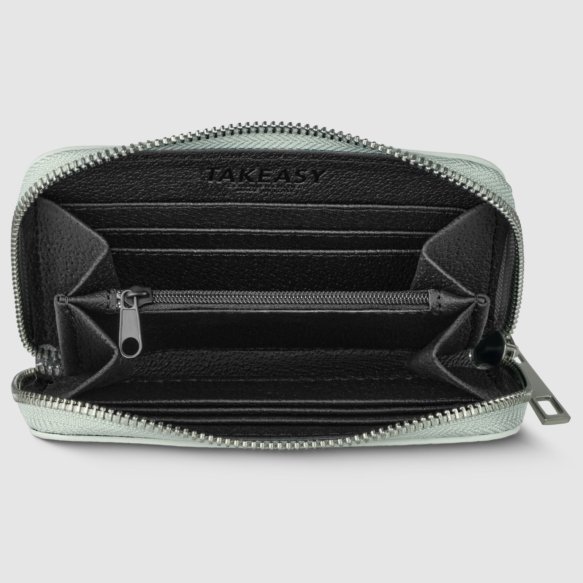 Italian Genuine Metallic Calf Leather Zip Wallet
