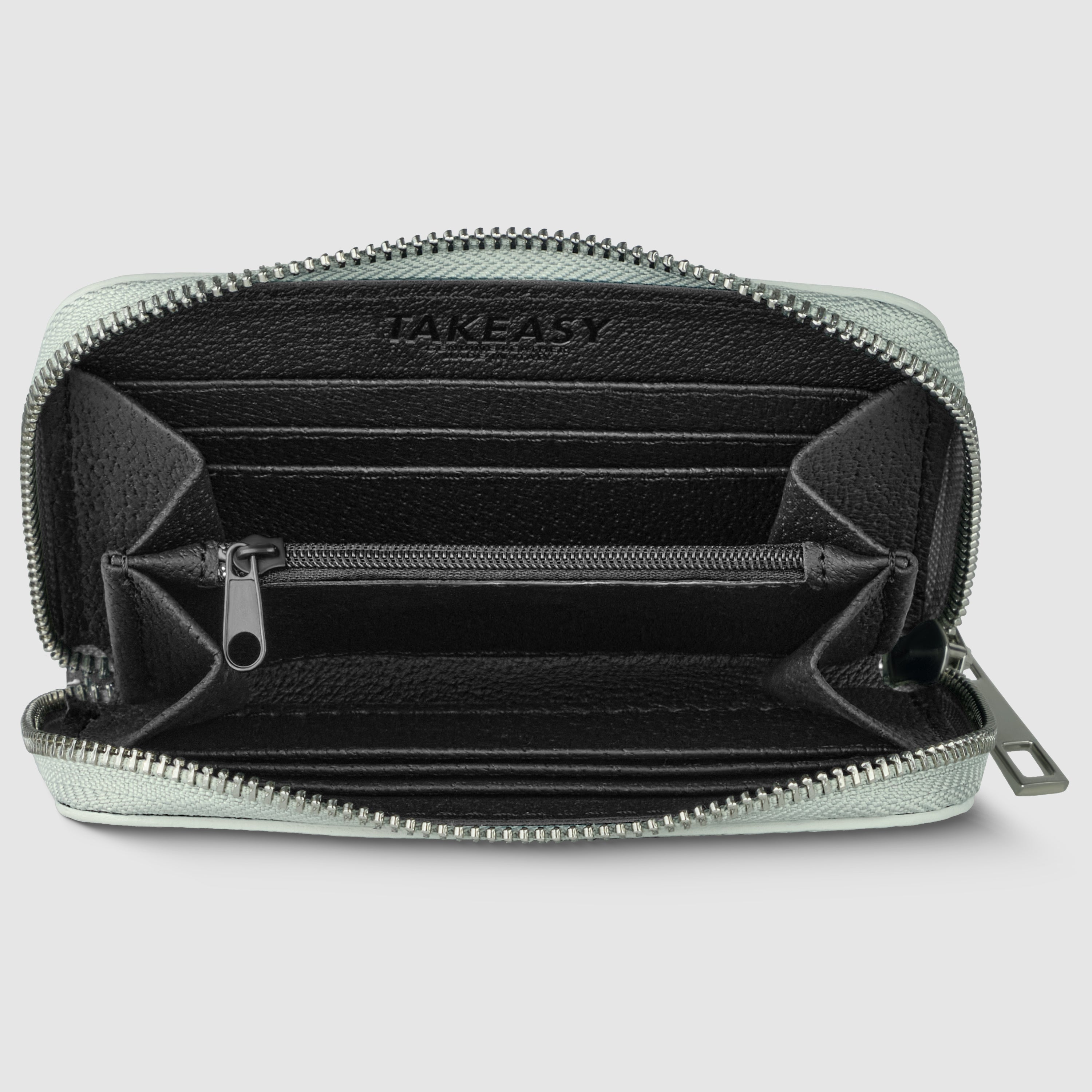 Italian Genuine Metallic Calf Leather Zip Wallet
