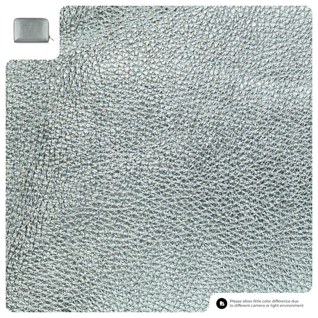 Italian Genuine Metallic Calf Leather Zip Wallet