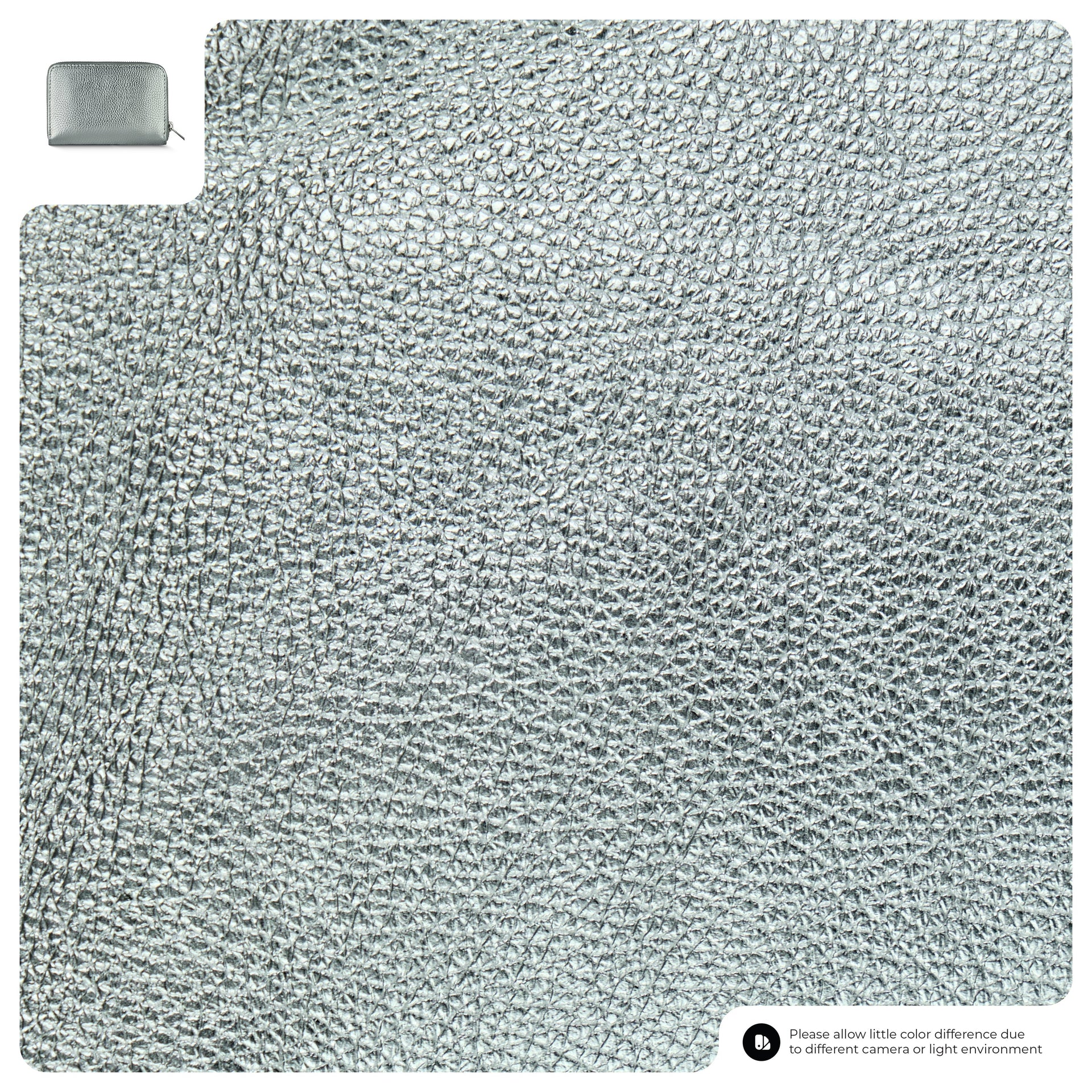 Italian Genuine Metallic Calf Leather Zip Wallet