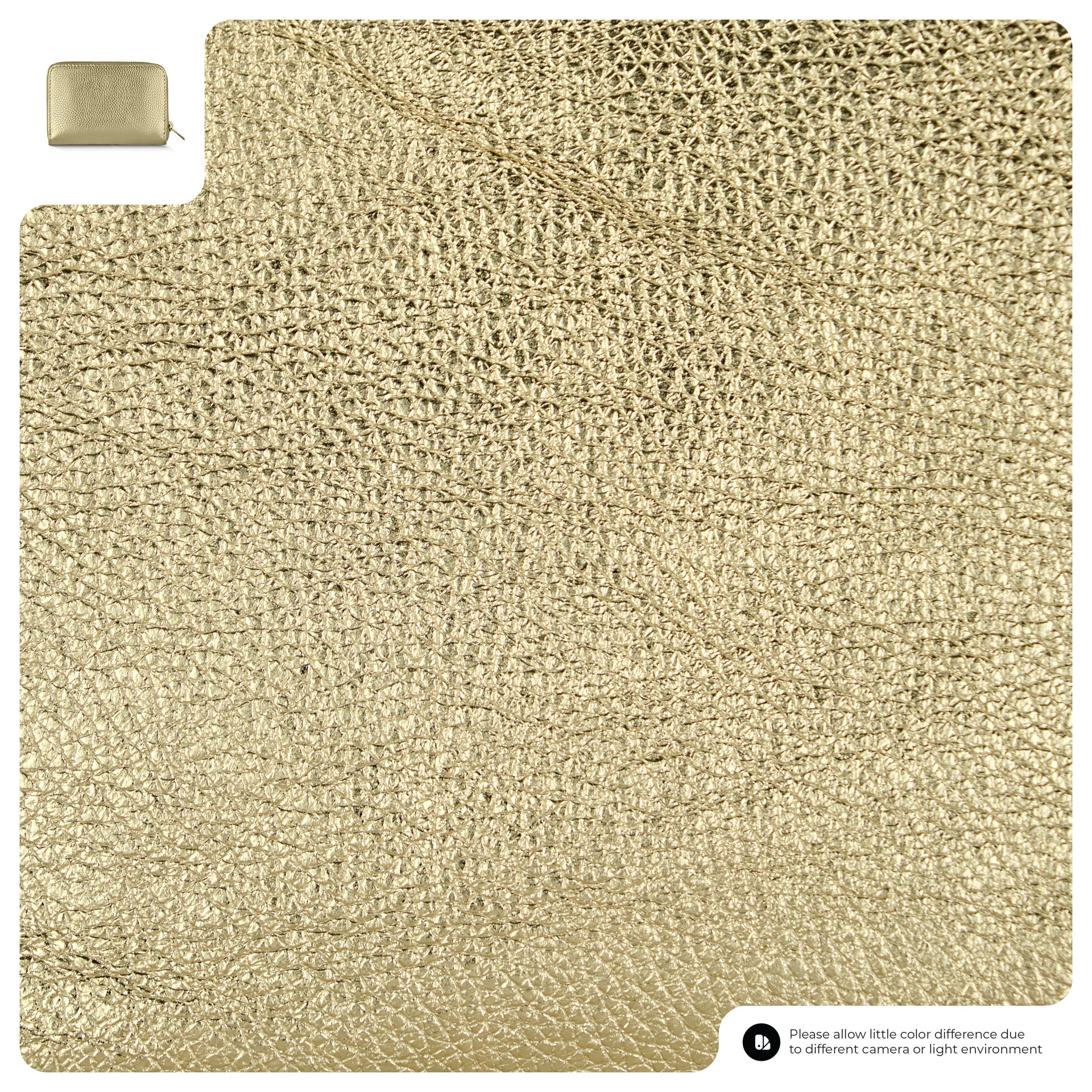 Italian Genuine Metallic Calf Leather Zip Wallet