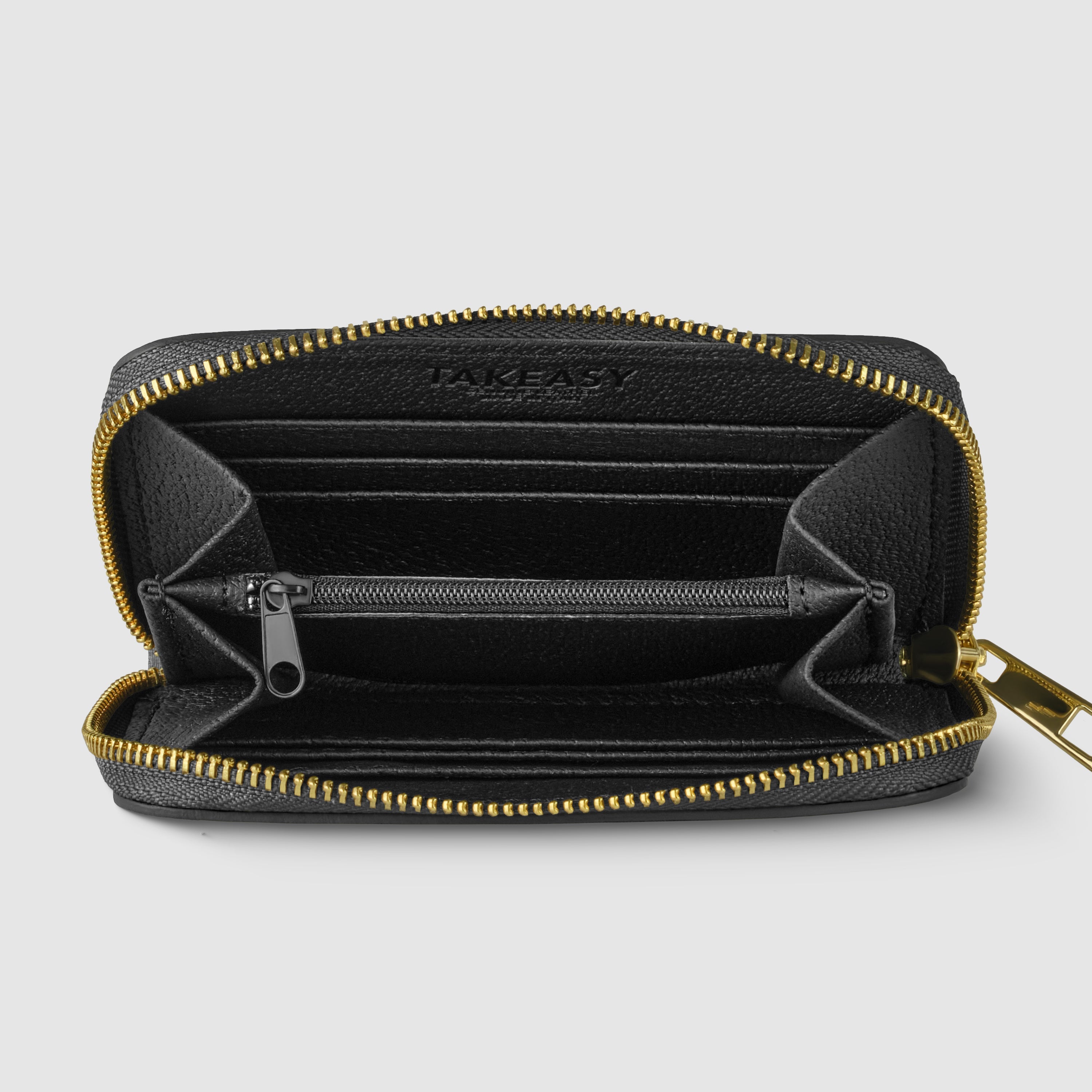 Italian Genuine Metallic Calf Leather Zip Wallet