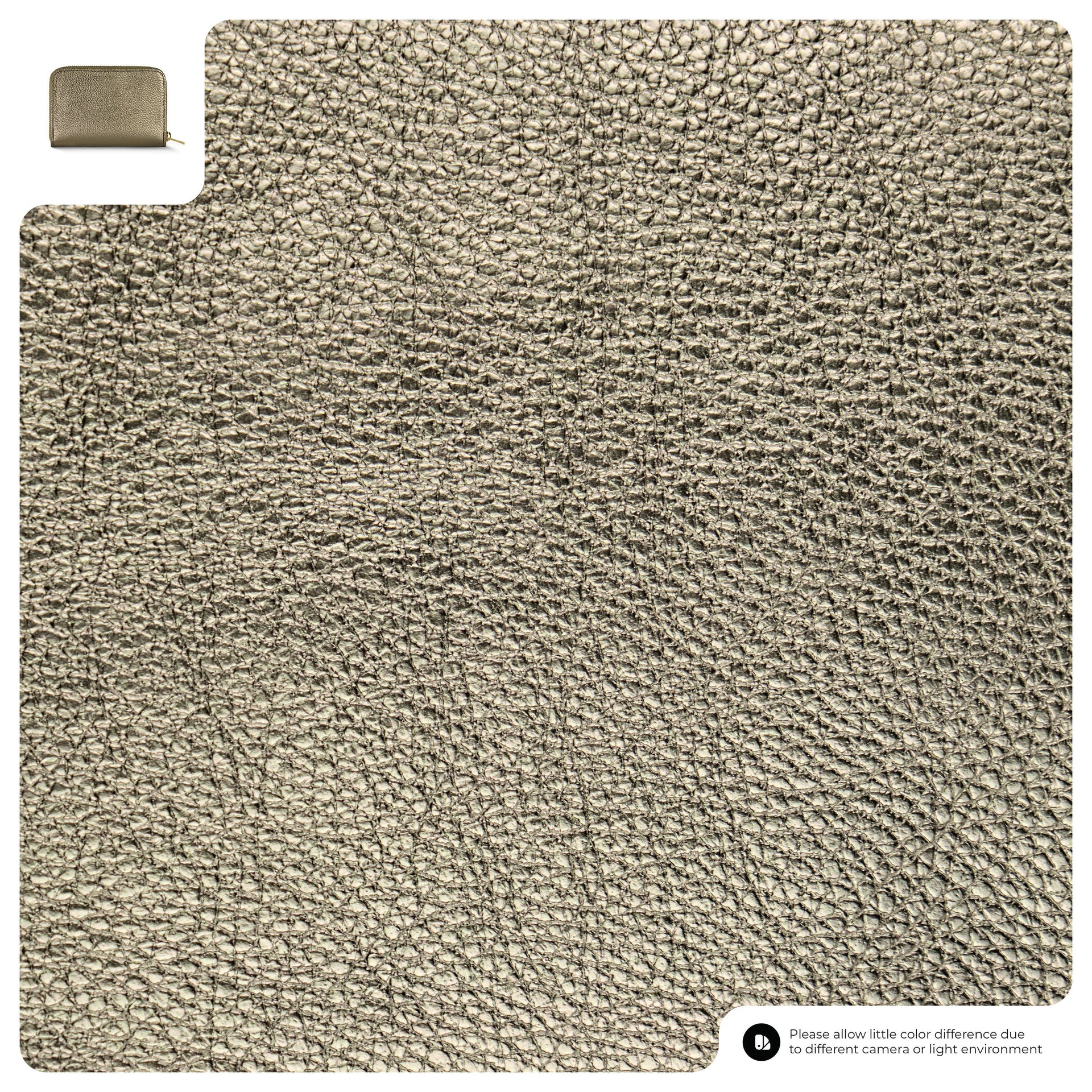 Italian Genuine Metallic Calf Leather Zip Wallet