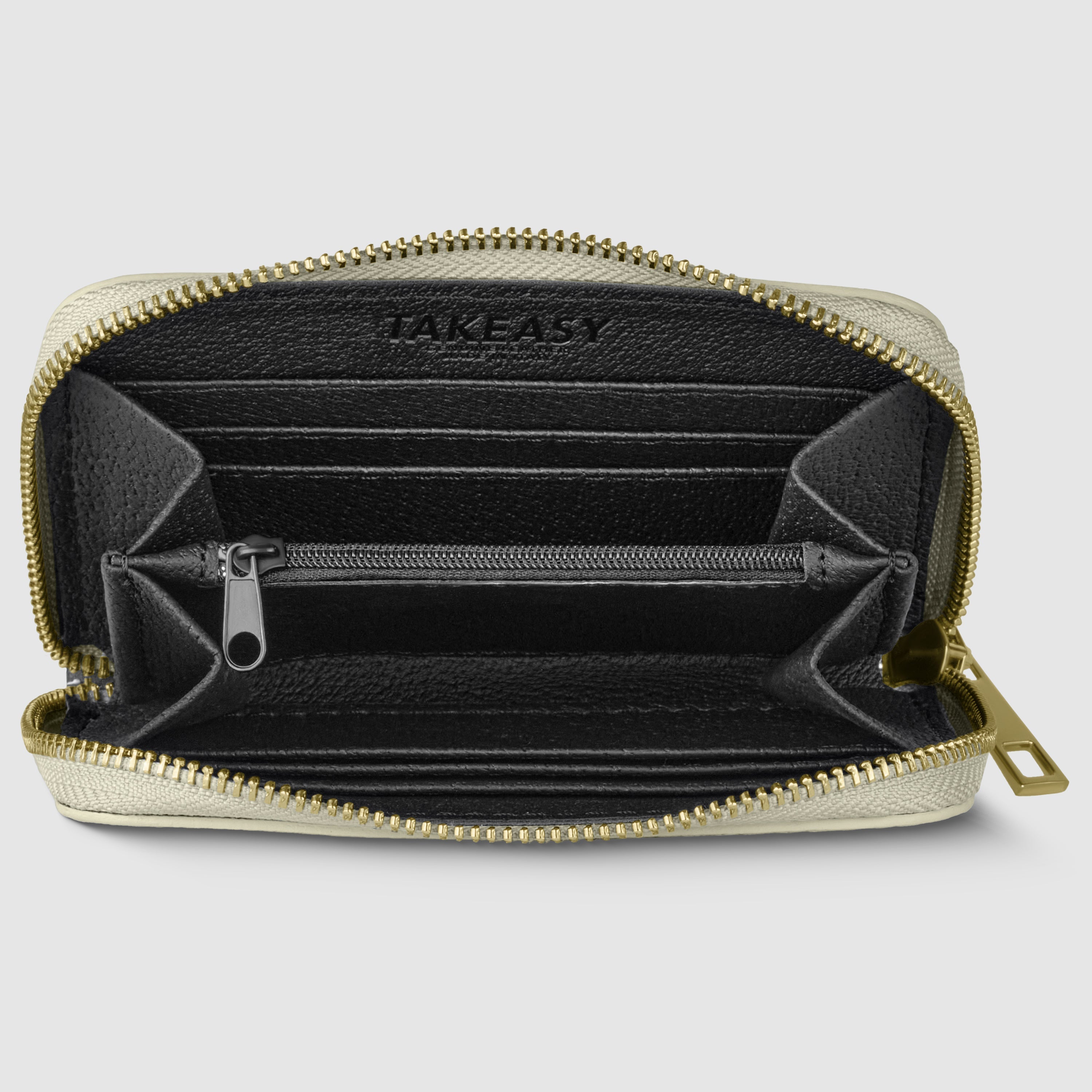 Italian Genuine Metallic Calf Leather Zip Wallet