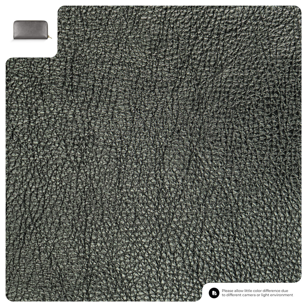 Italian Genuine Metallic Calf Leather Wallet with Zip Closure