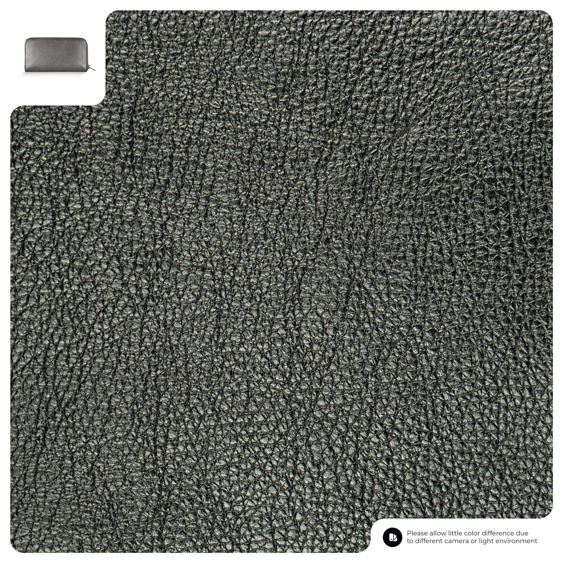 Italian Genuine Metallic Calf Leather Wallet with Zip Closure