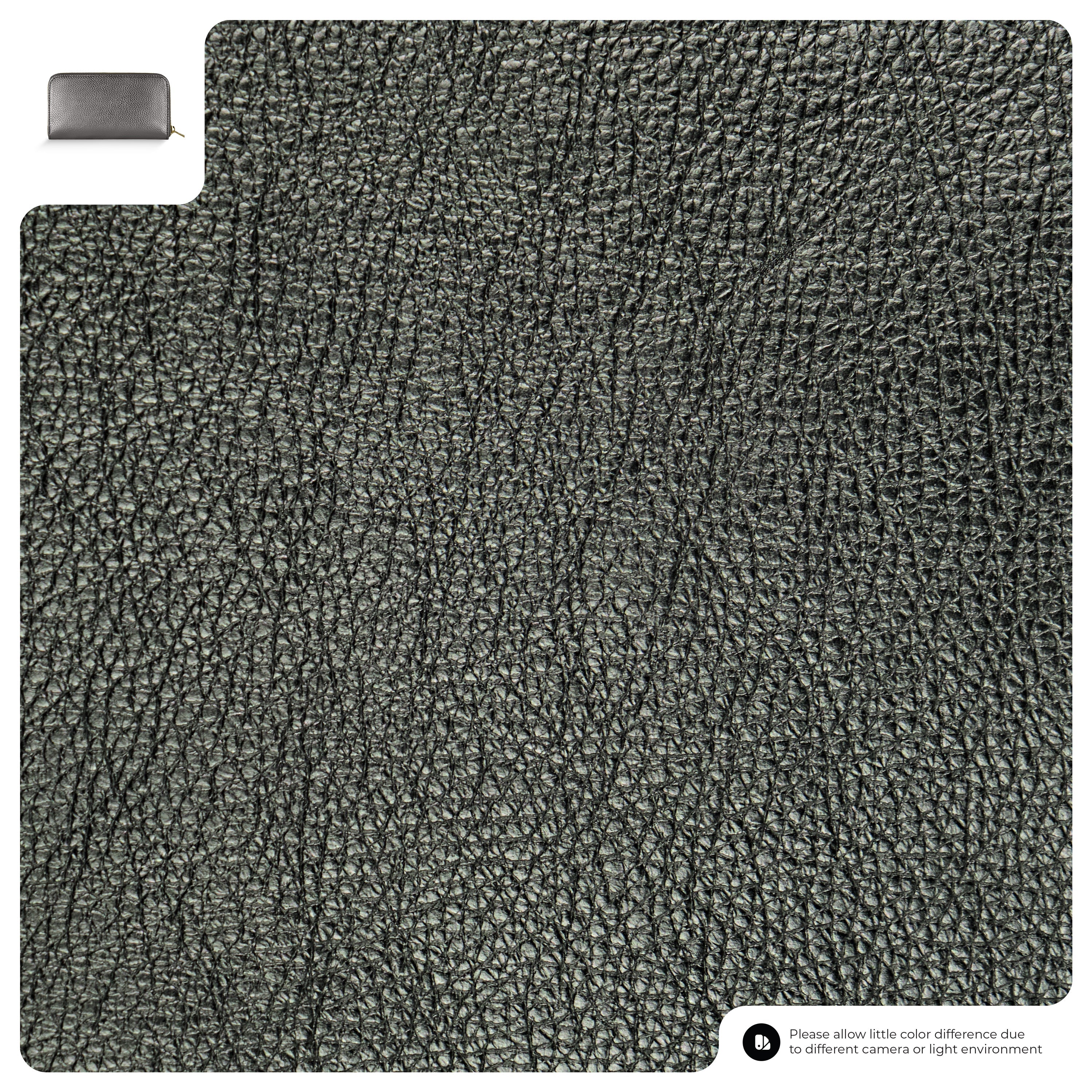 Italian Genuine Metallic Calf Leather Wallet with Zip Closure