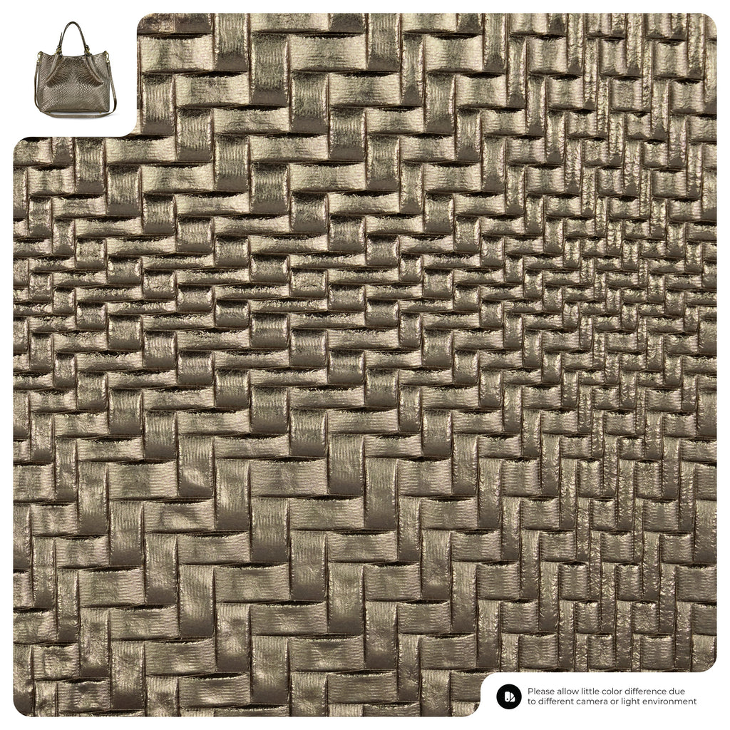 Italian Metallic Suede Geometric Top-Handle Bag with Strap