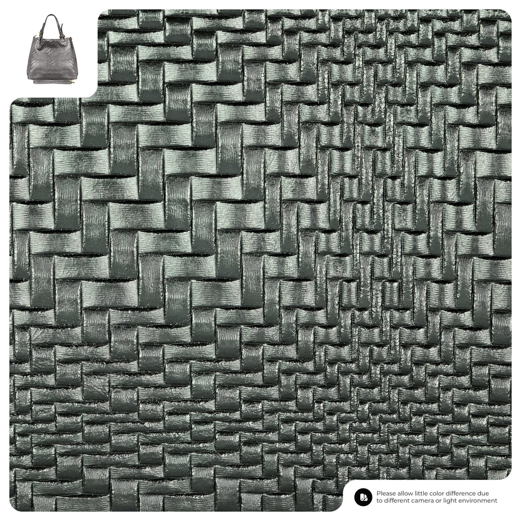 Italian Metallic Suede Geometric Top-Handle Bag with Strap