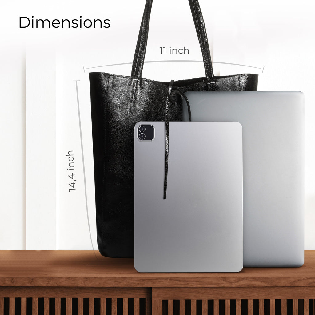 Italian Genuine Metallic Suede Tote Bag - Modern Soft Structure