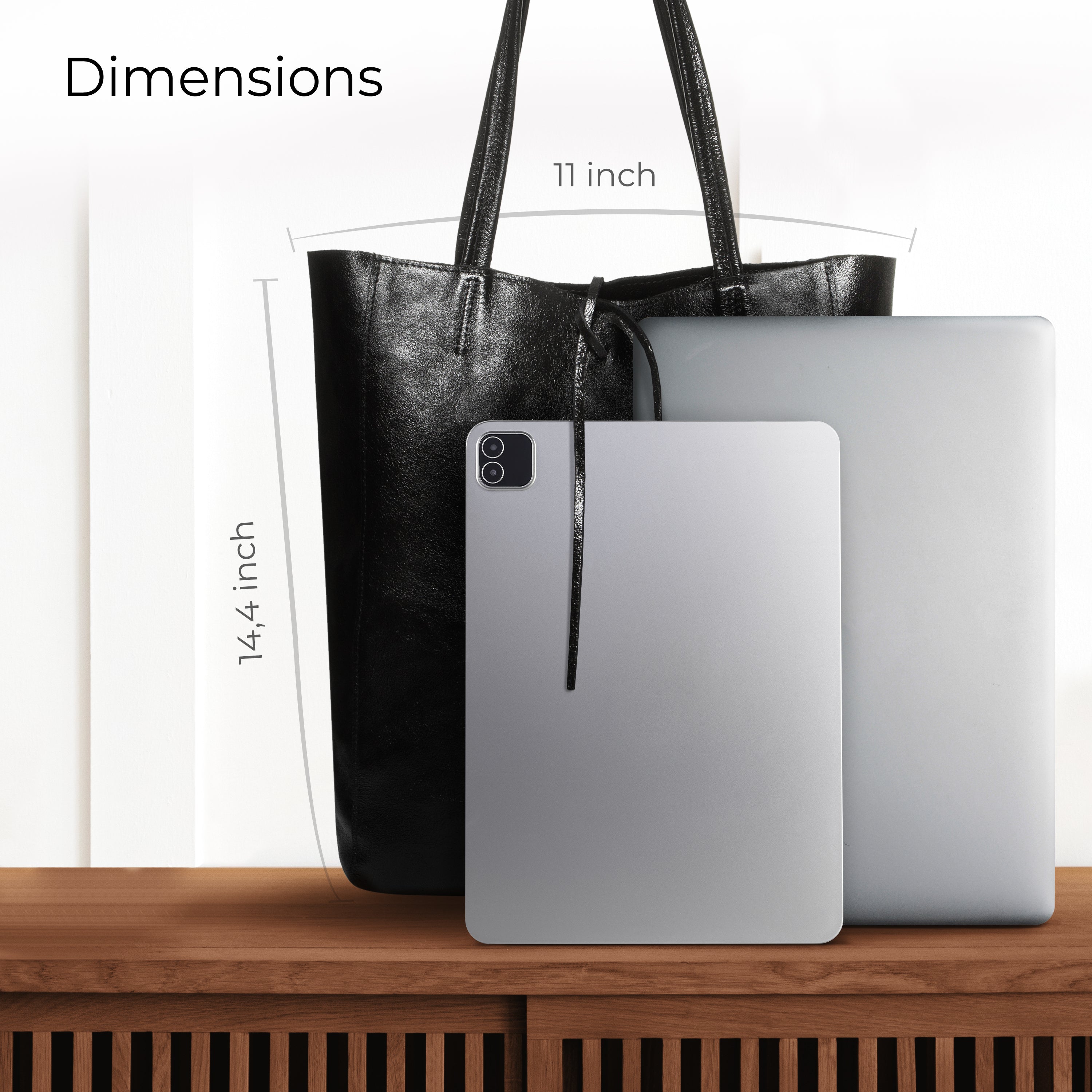 Italian Genuine Metallic Suede Tote Bag - Modern Soft Structure
