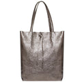 Italian Genuine Metallic Suede Tote Bag - Modern Soft Structure