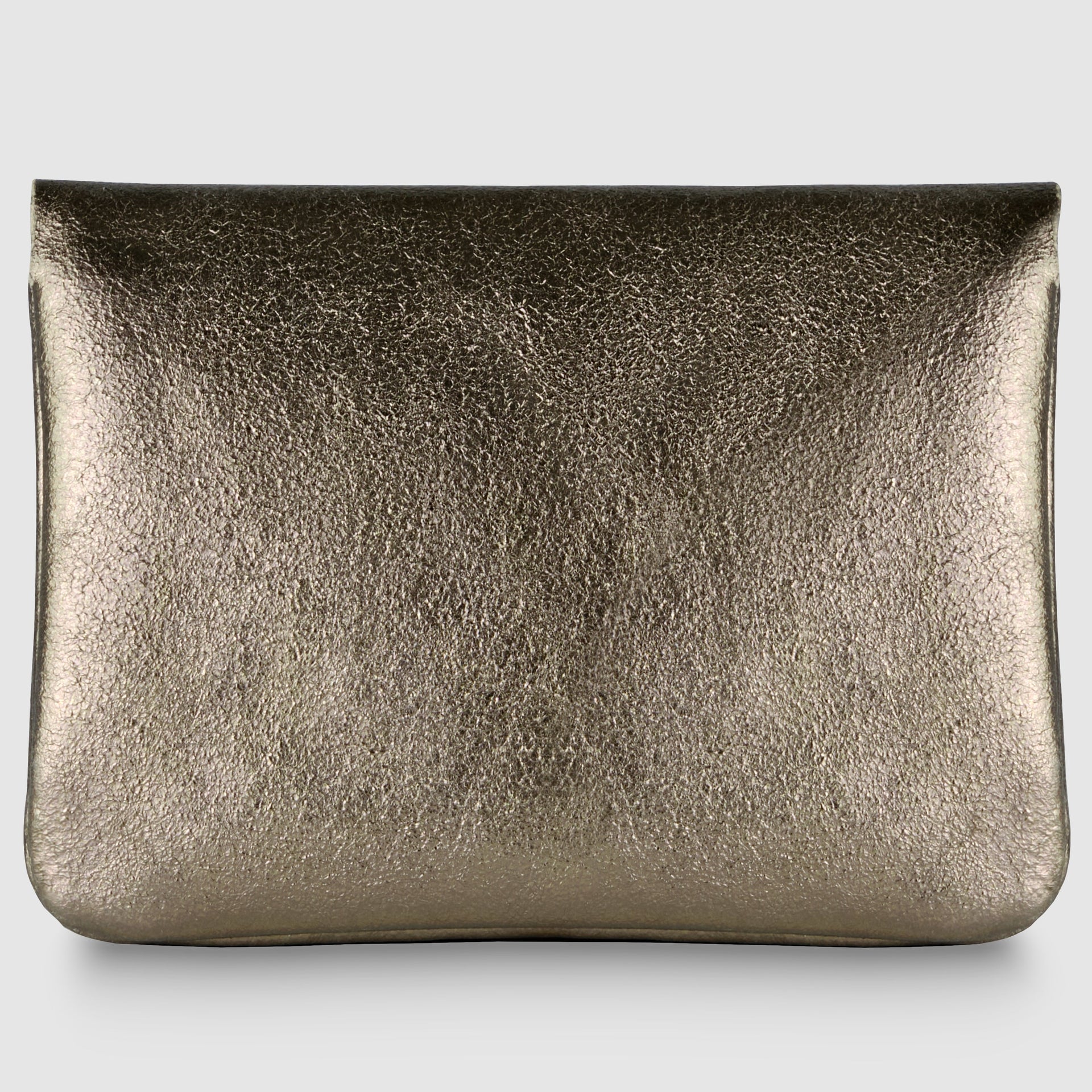 Italian Genuine Metallic Suede Slim Wallet with Zip Coin Pocket
